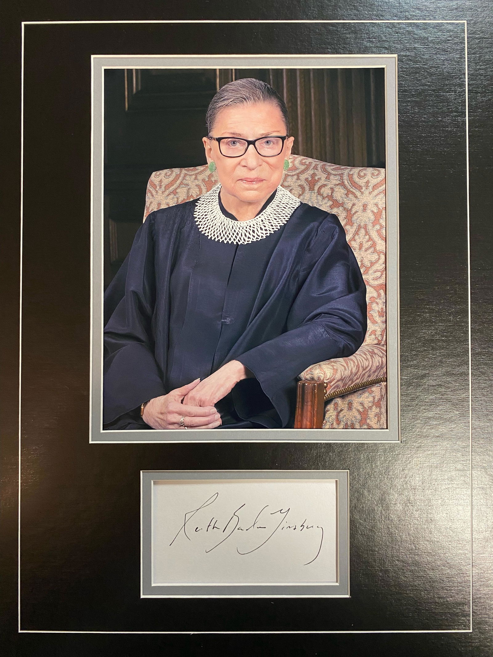 Ruth Bader Ginsburg Autographed Display: Displays are not framed, and can be framed for a cost. Framed items will state they are framed in the name of the item. All signed items come with a COA. Ask any and all questions BEFORE bidding. Sign