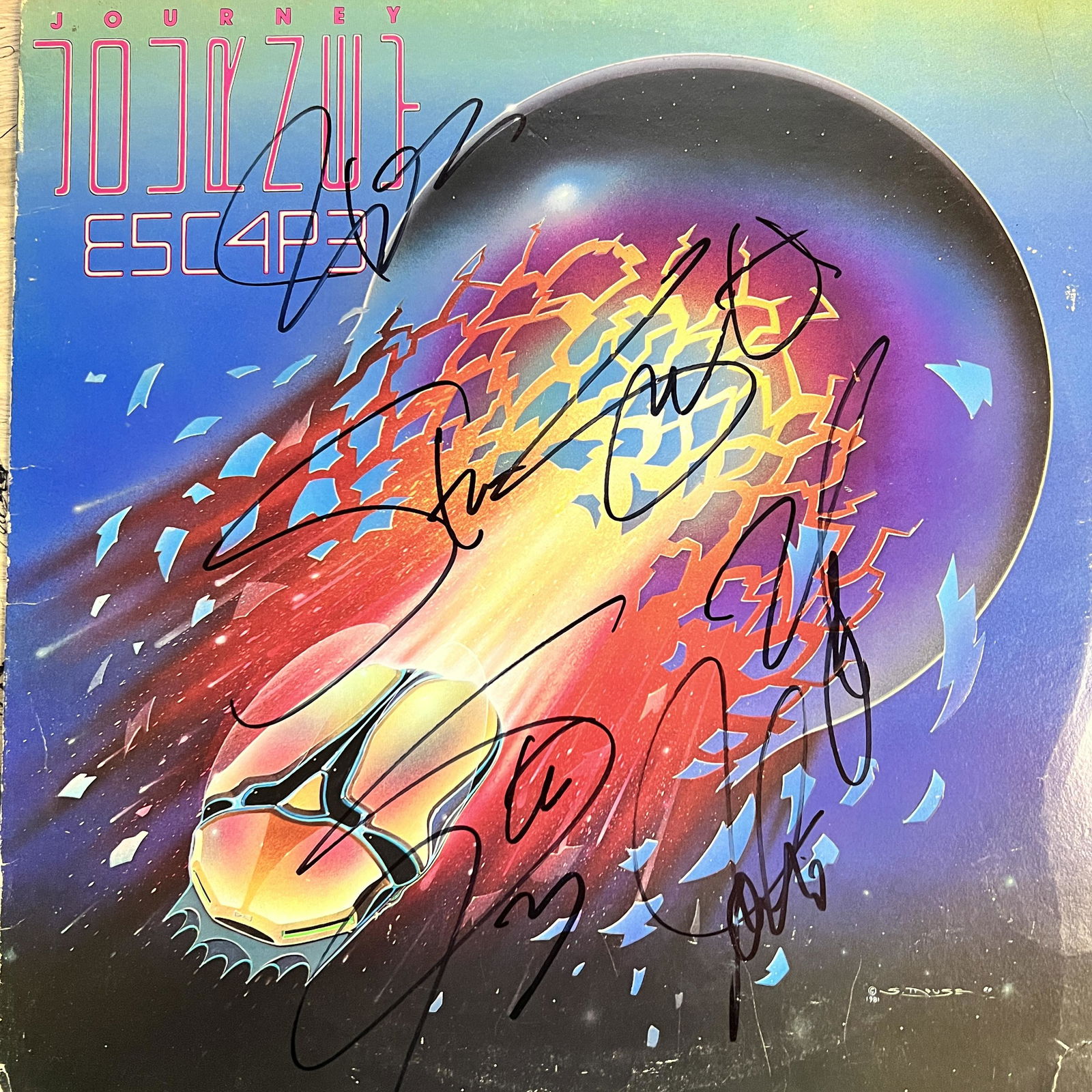 Journey Autographed Album STEVE NEIL JON ROSS STEVE (1 of 1)