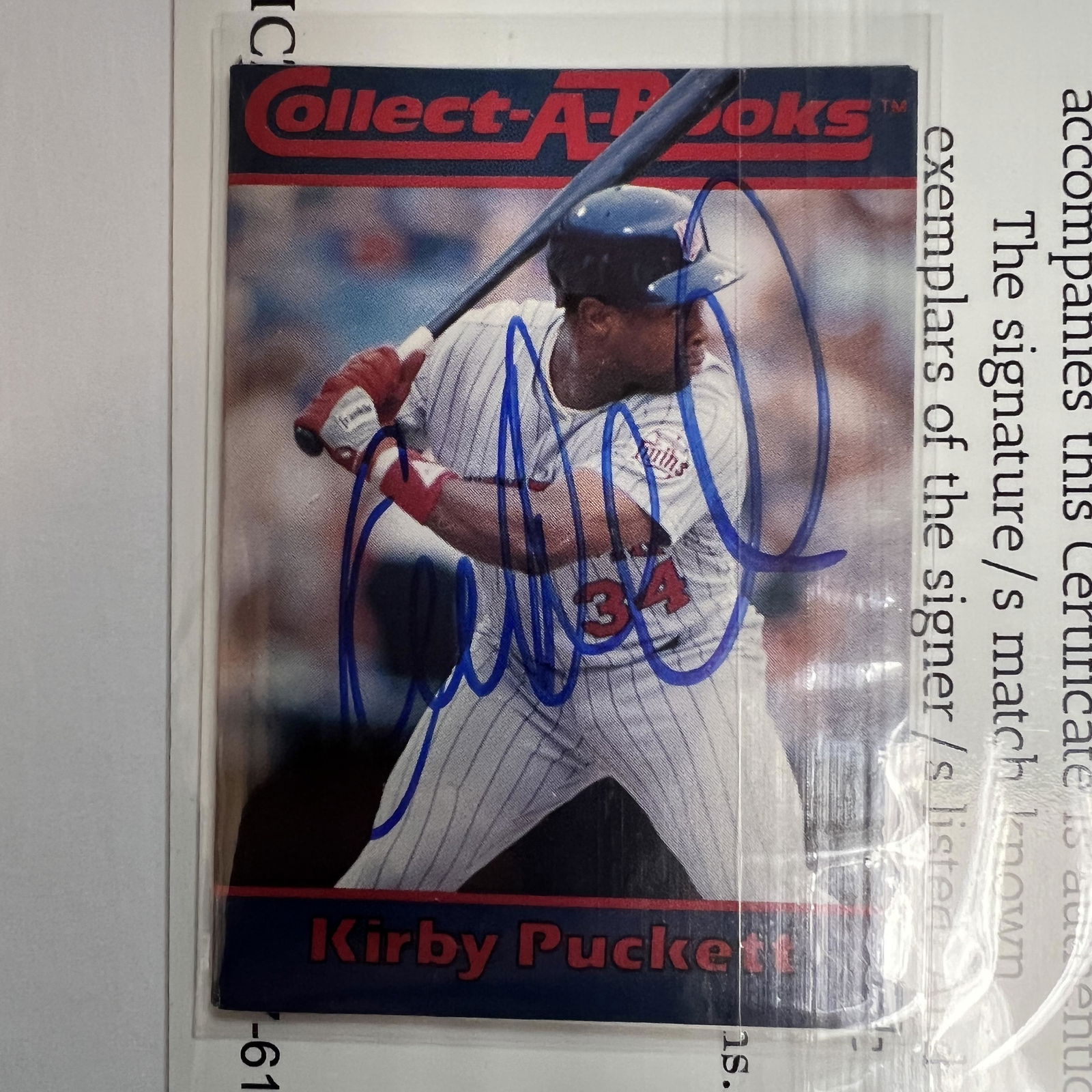 Kirby Puckett Autographed Card (1 of 1)