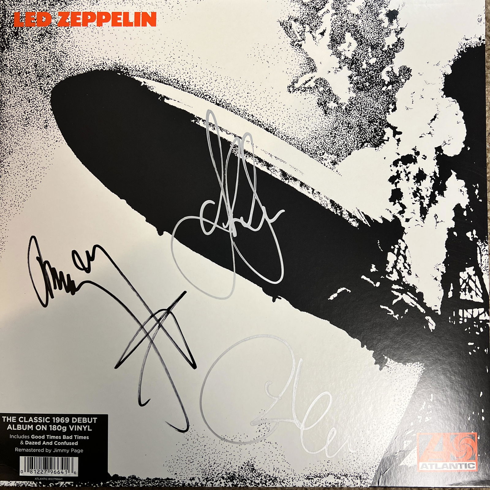 Led Zeppelin Autographed Album Page Plant Jones (1 of 1)