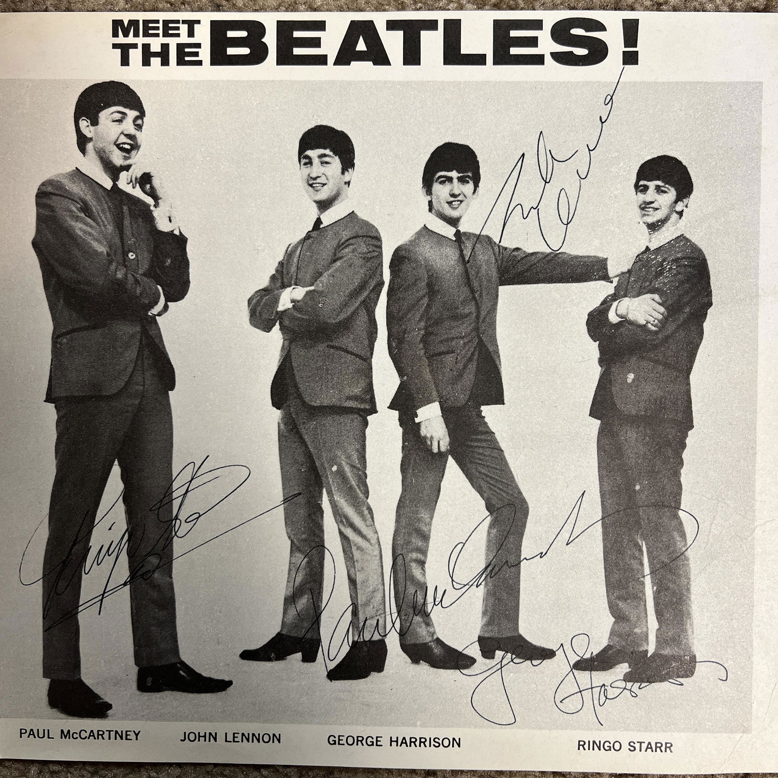 The Beatles Autographed 8x10 1960'S! RARE (1 of 1)