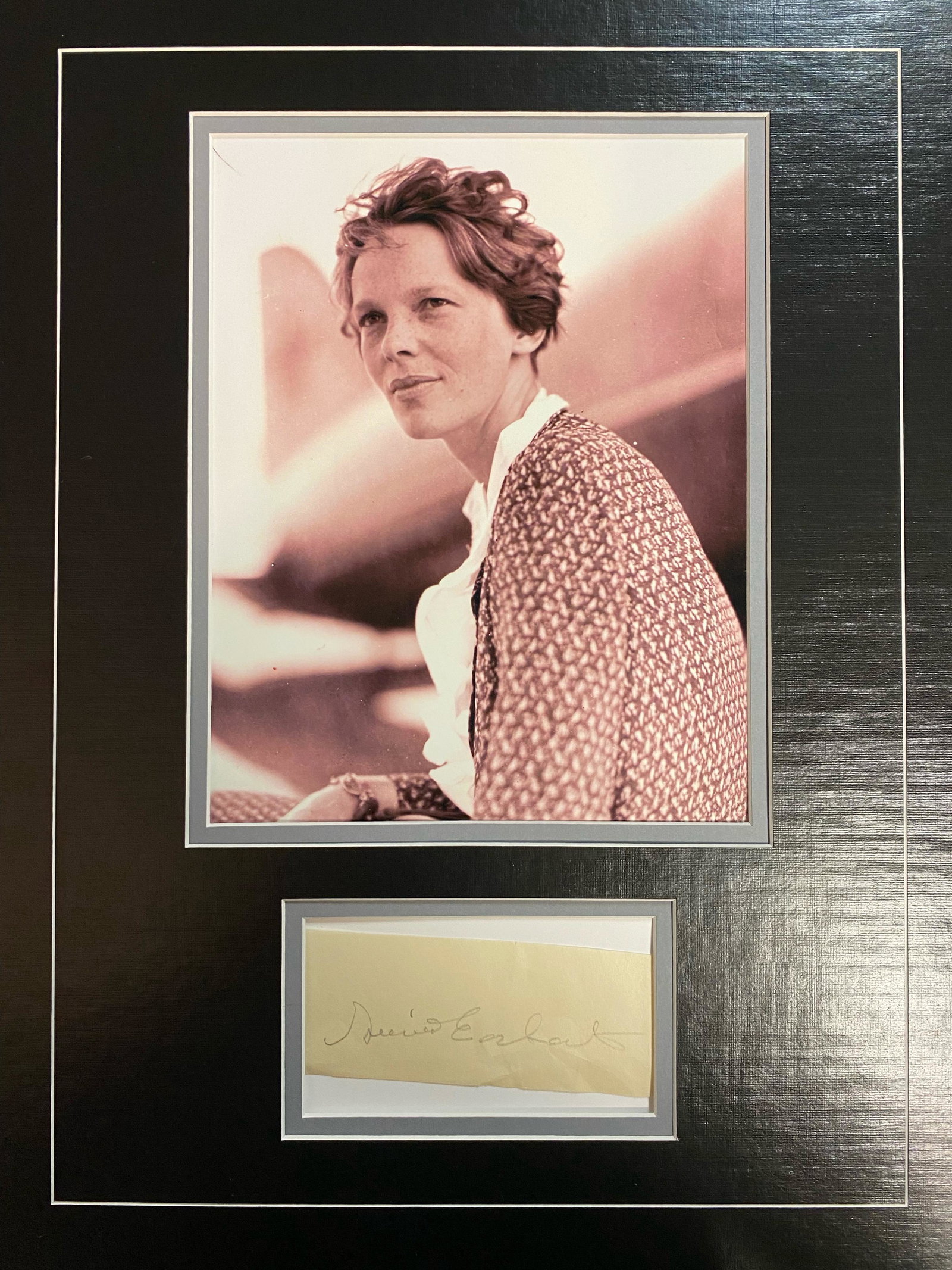 Amelia Earhart Autograhed Display (1 of 1)