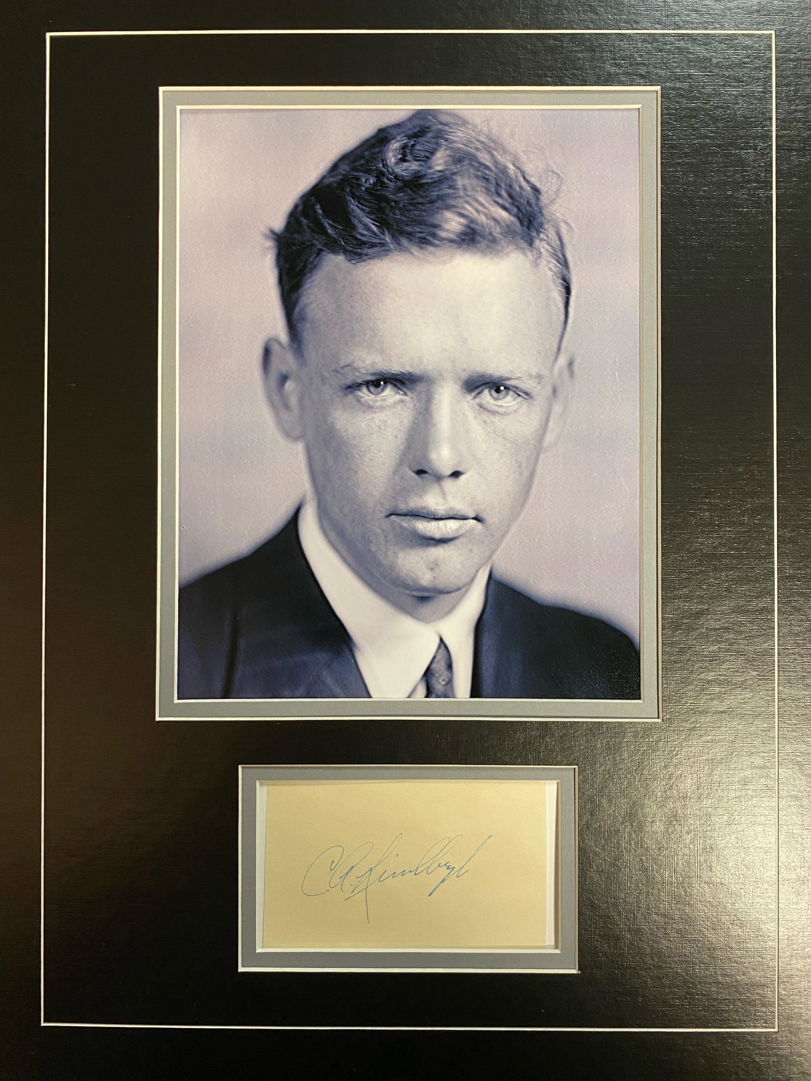 Charles Lindbergh Autographed Display (1 of 1)