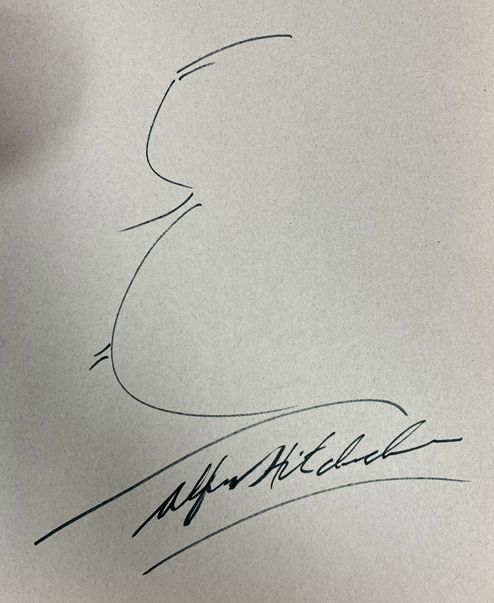 Alfred Hitchcock Autographed Sketch (1 of 1)