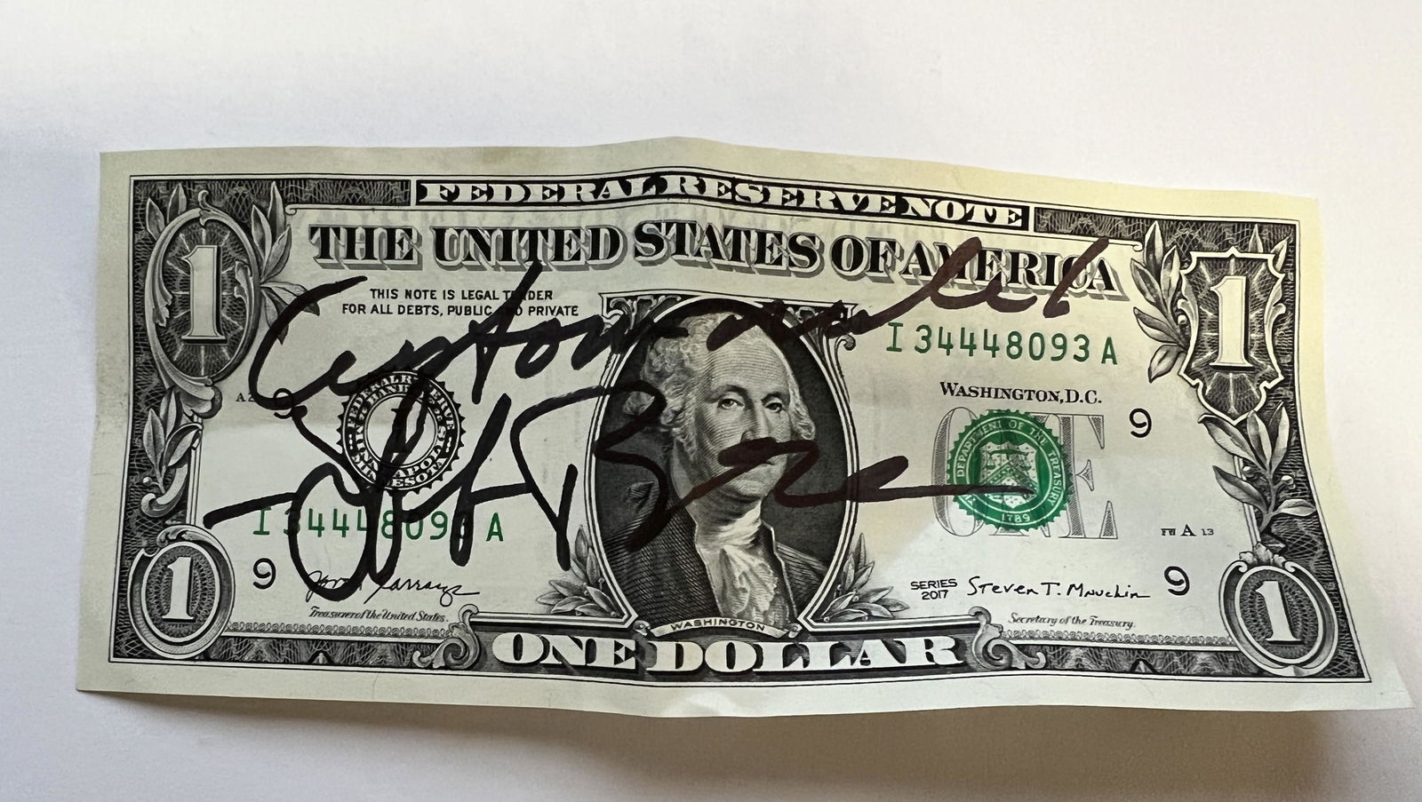 Jeff Bezos Autographed $1 (1 of 1)