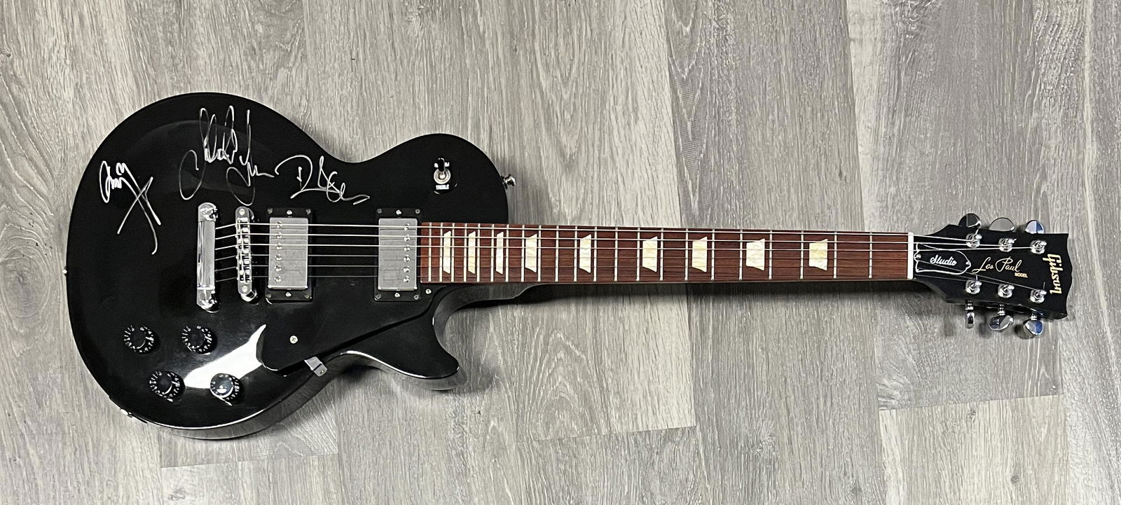Led Zeppelin Autographed Guitar All 3 (1 of 1)