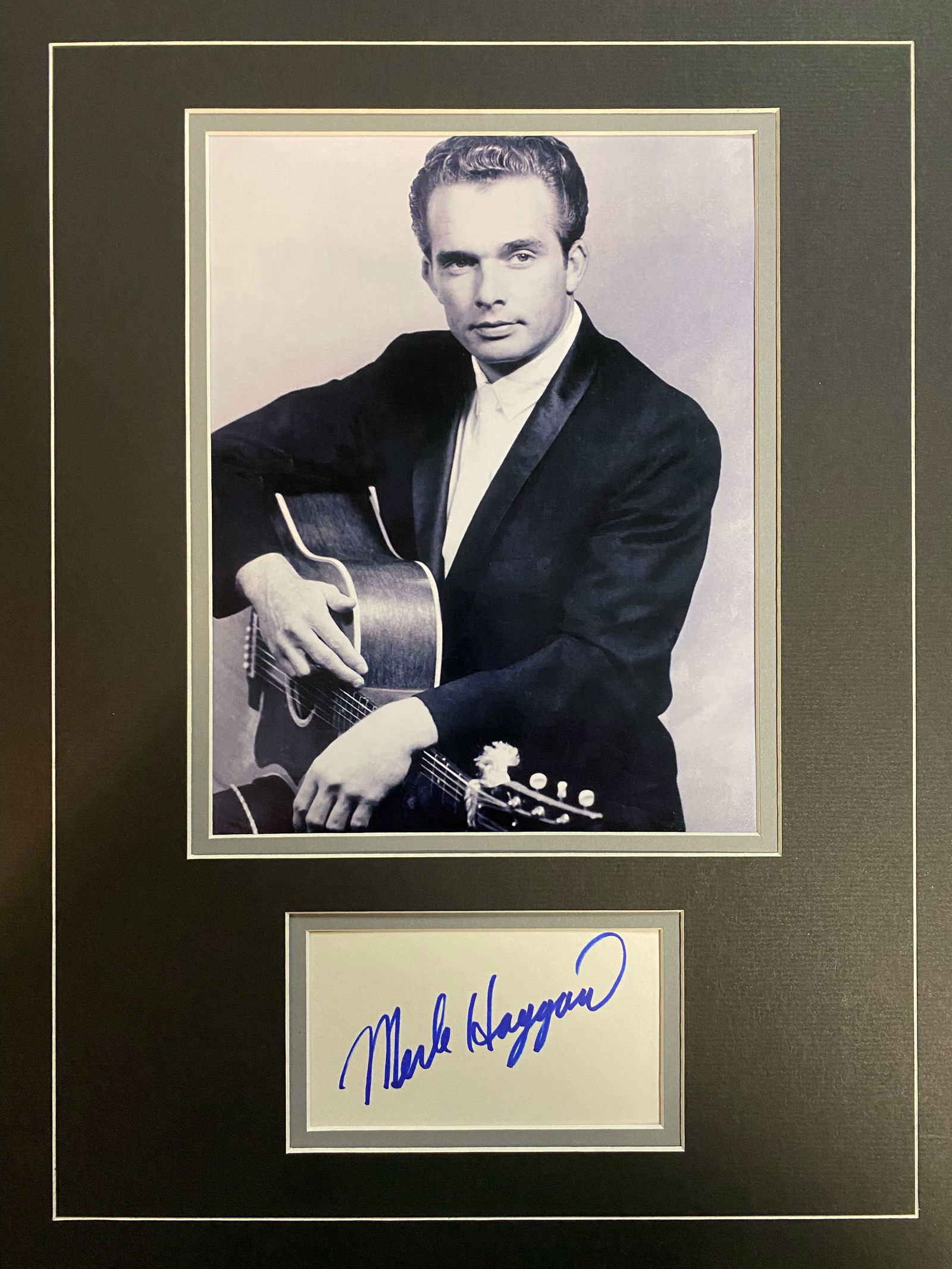 Merle Haggard Autographed Display (1 of 1)