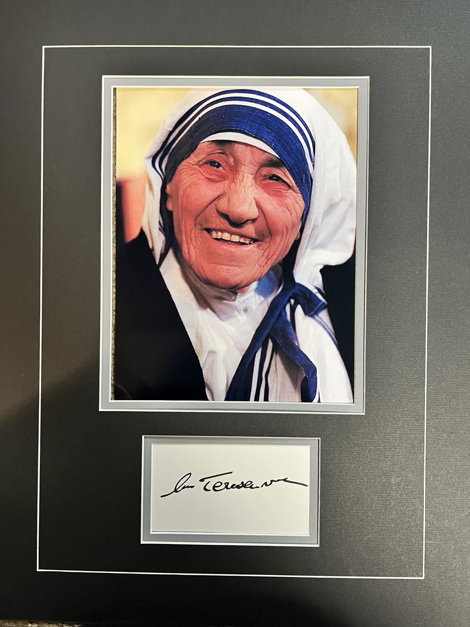 Mother Teresa Autographed Display (1 of 1)