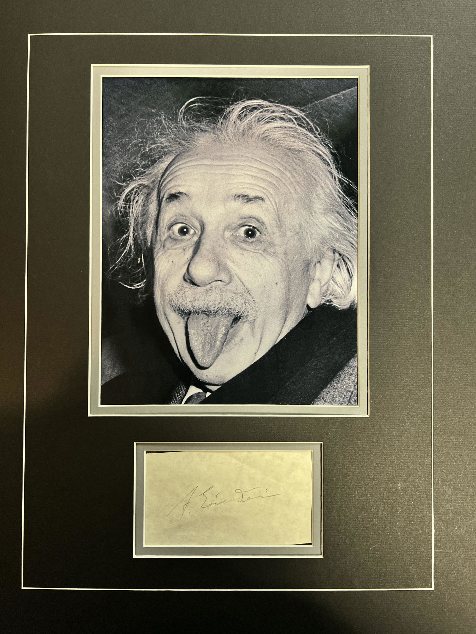 Albert Einstein Autographed Display (1 of 1)