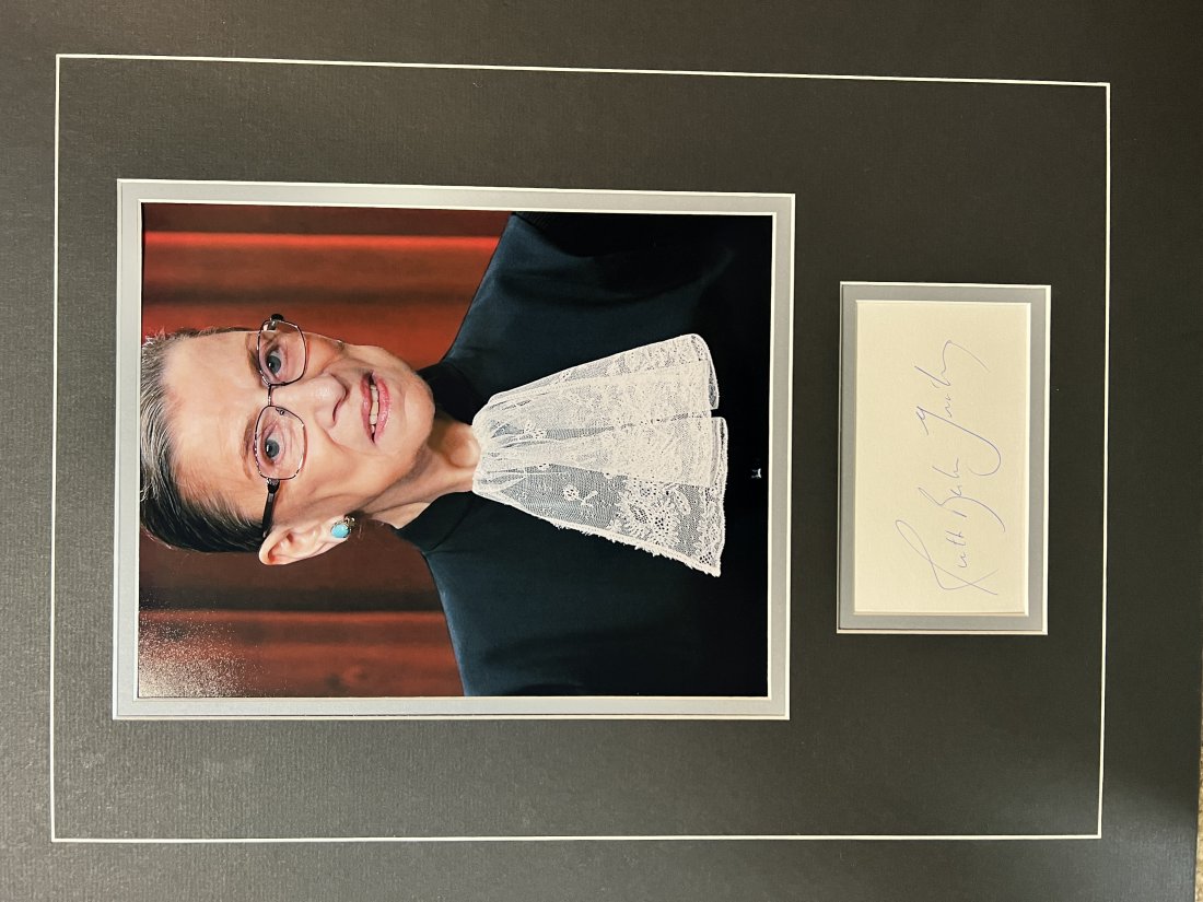 RUTH Bader Ginsburg Autographed Display: Displays are not framed, and can be framed for a cost. Framed items will state they are framed in the name of the item. All signed items come with a COA. Ask any and all questions BEFORE bidding. Sign