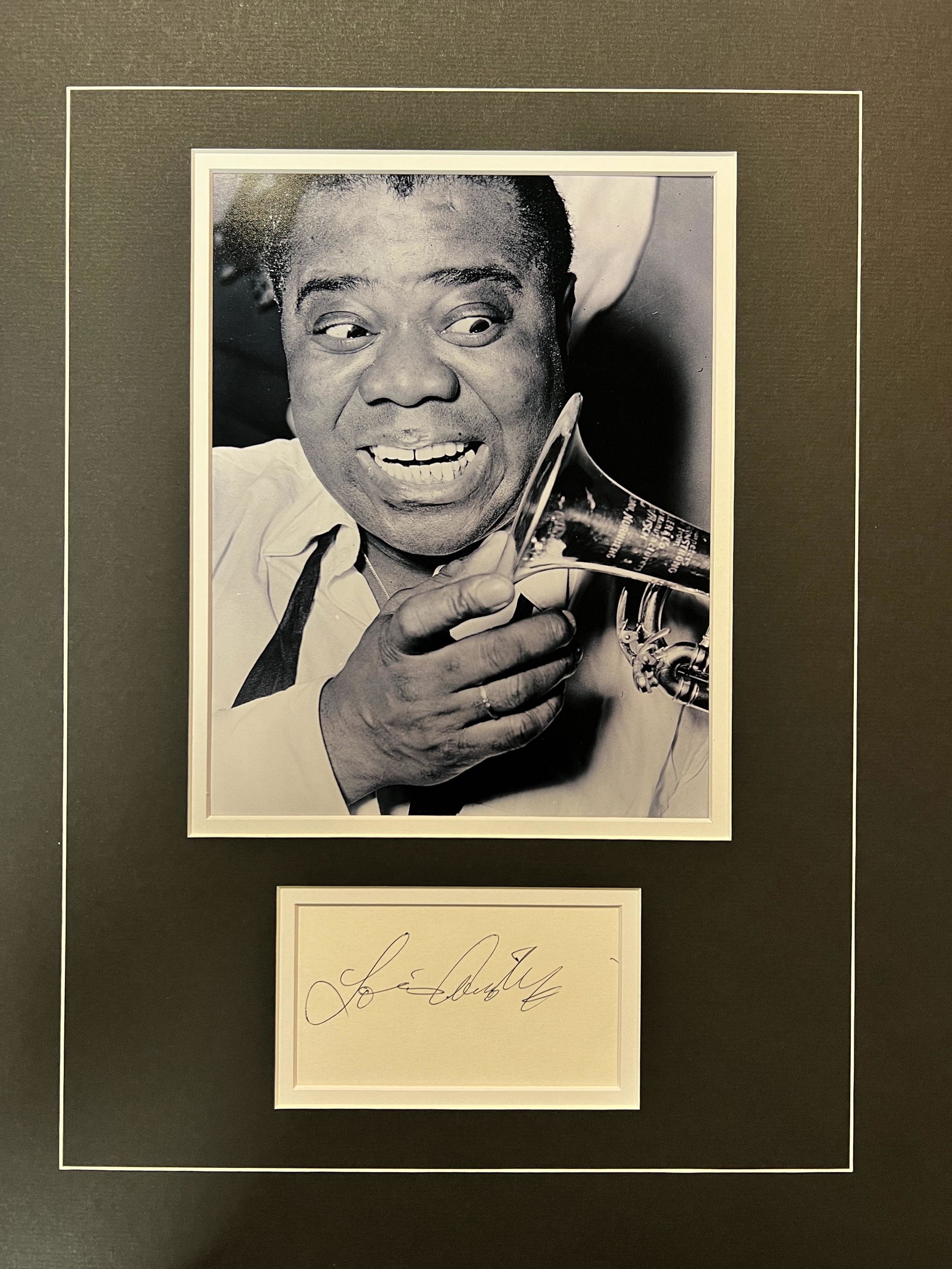 Louis Armstrong Autographed Display (1 of 1)