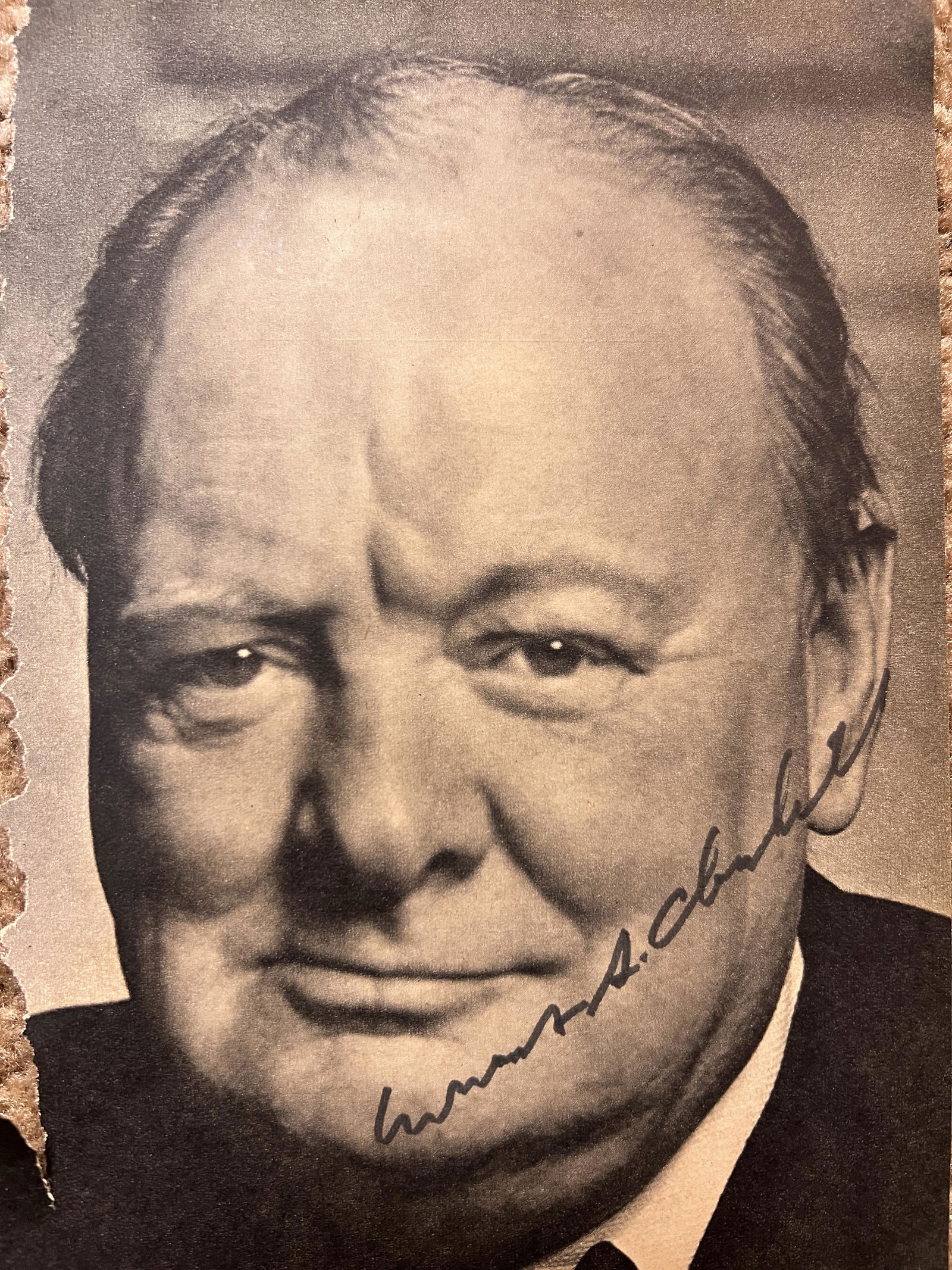 Winston Churchhill Autographed Magazine Page (1 of 1)