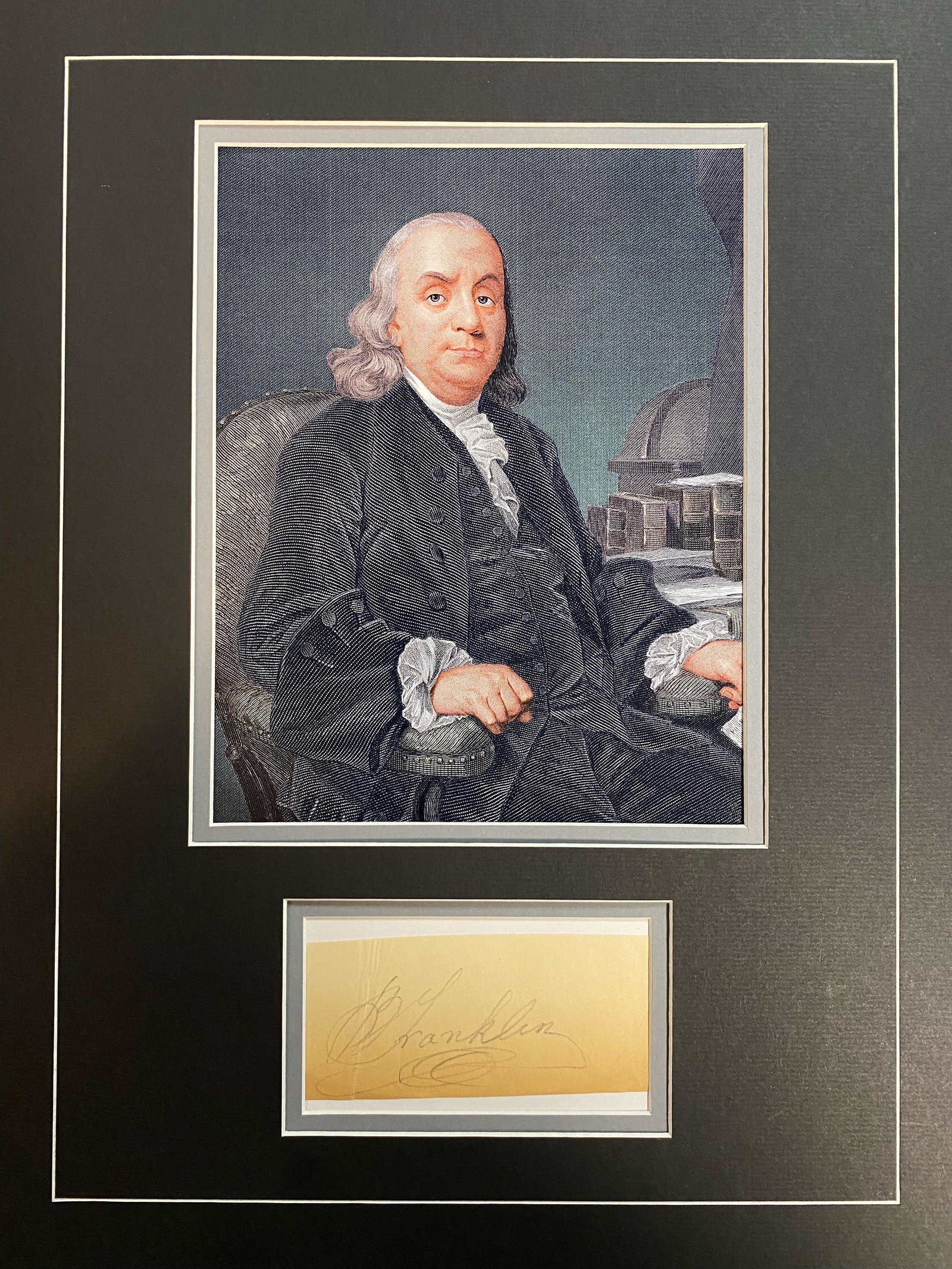 Ben Franklin Autographed Display (1 of 1)