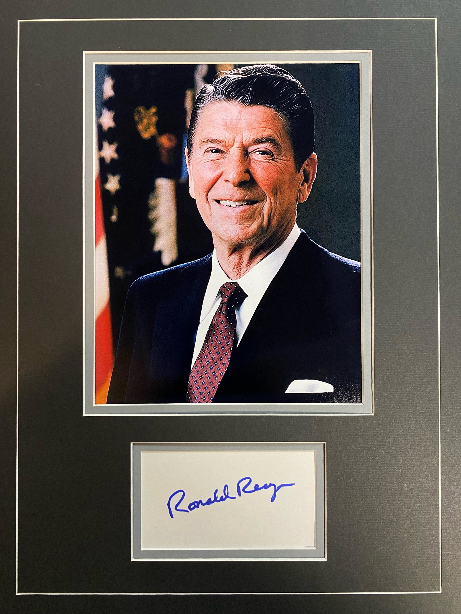 Ronald Reagan Autographed Display (1 of 1)