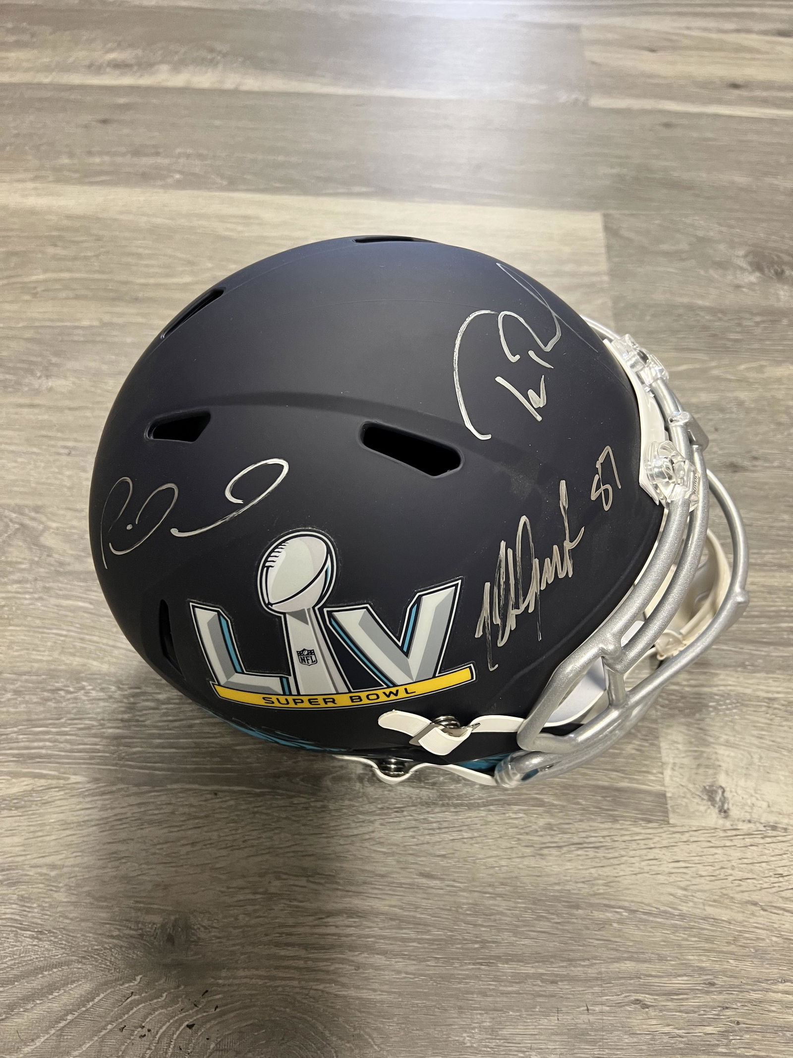 Tom Brady Mahomes Gronk Autographed Full Size Helmet (1 of 1)