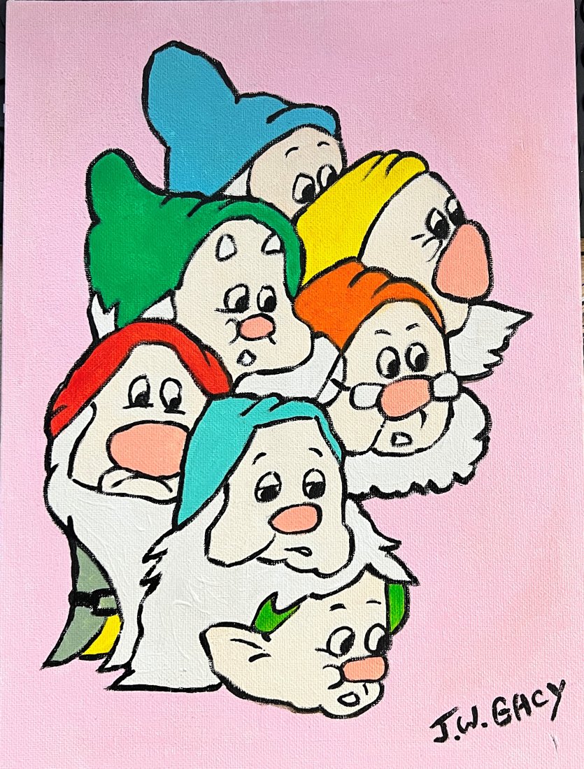 John Wayne Gacy Autographed 7 Dwarfs Painting (1 of 2)