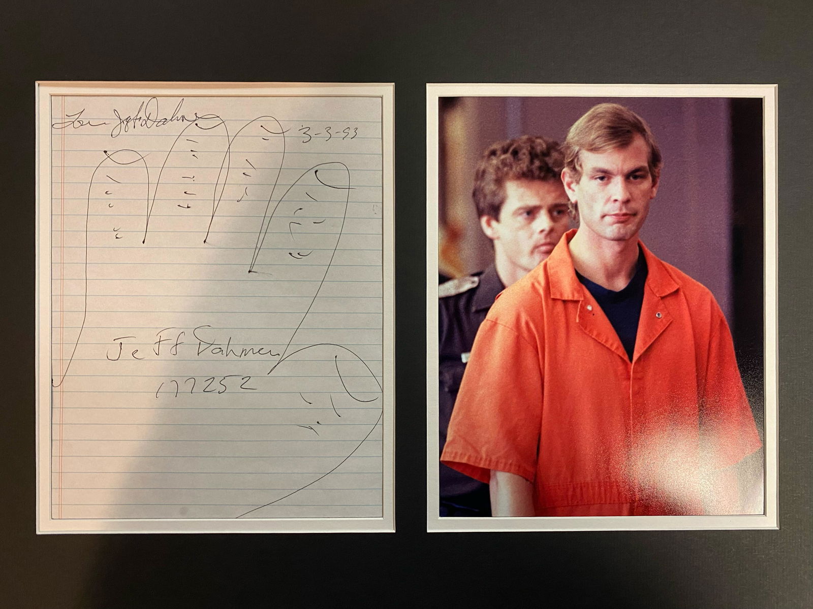 Jeffrey Dahmer Autographed Handprint RARE (1 of 1)