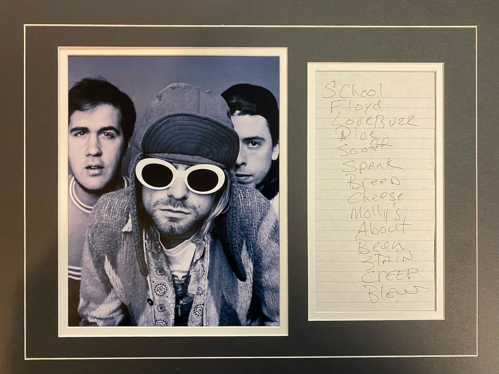 Nirvana Setlist Cobain Written! RARE (1 of 1)