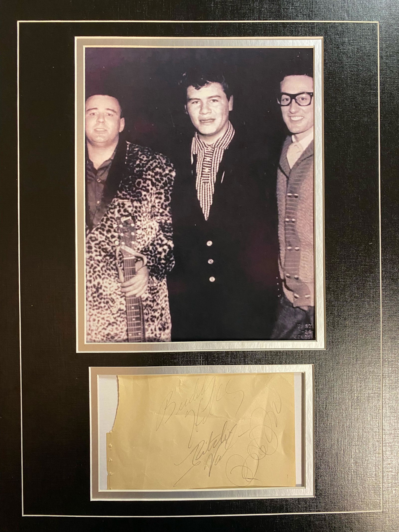 Buddy Holly Valens Big Bopper AUTOGRAPHED Display (1 of 1)