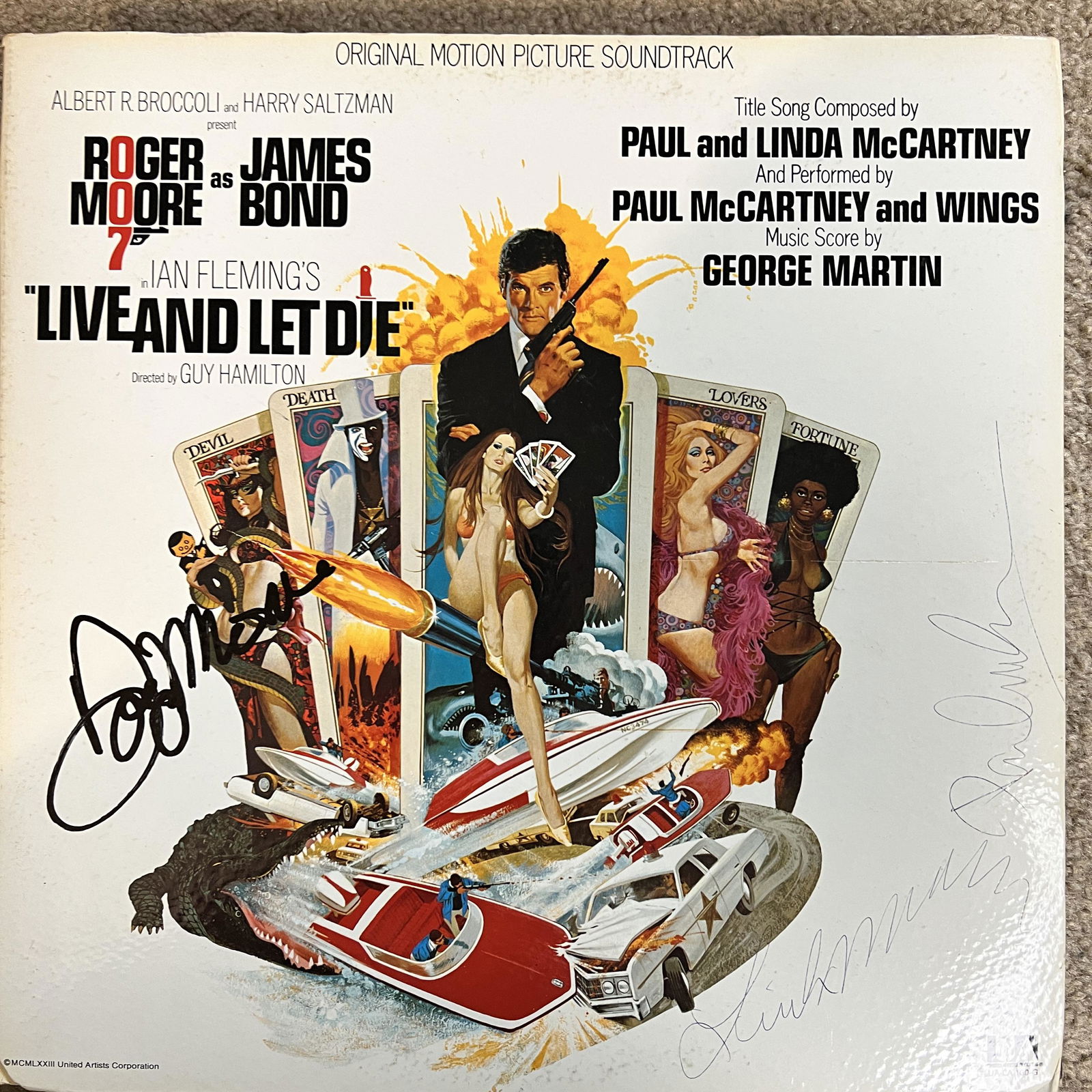 Roger Moore Paul & Linda McCartney Autographed Album (1 of 1)
