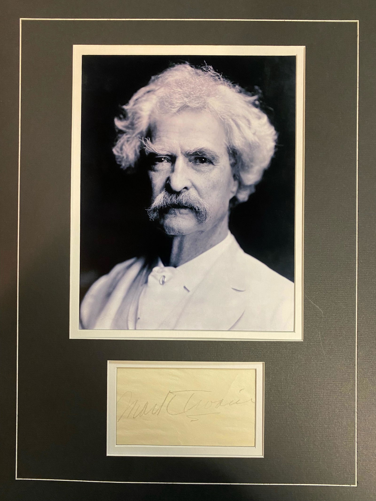 Mark Twain Autographed Display (1 of 1)