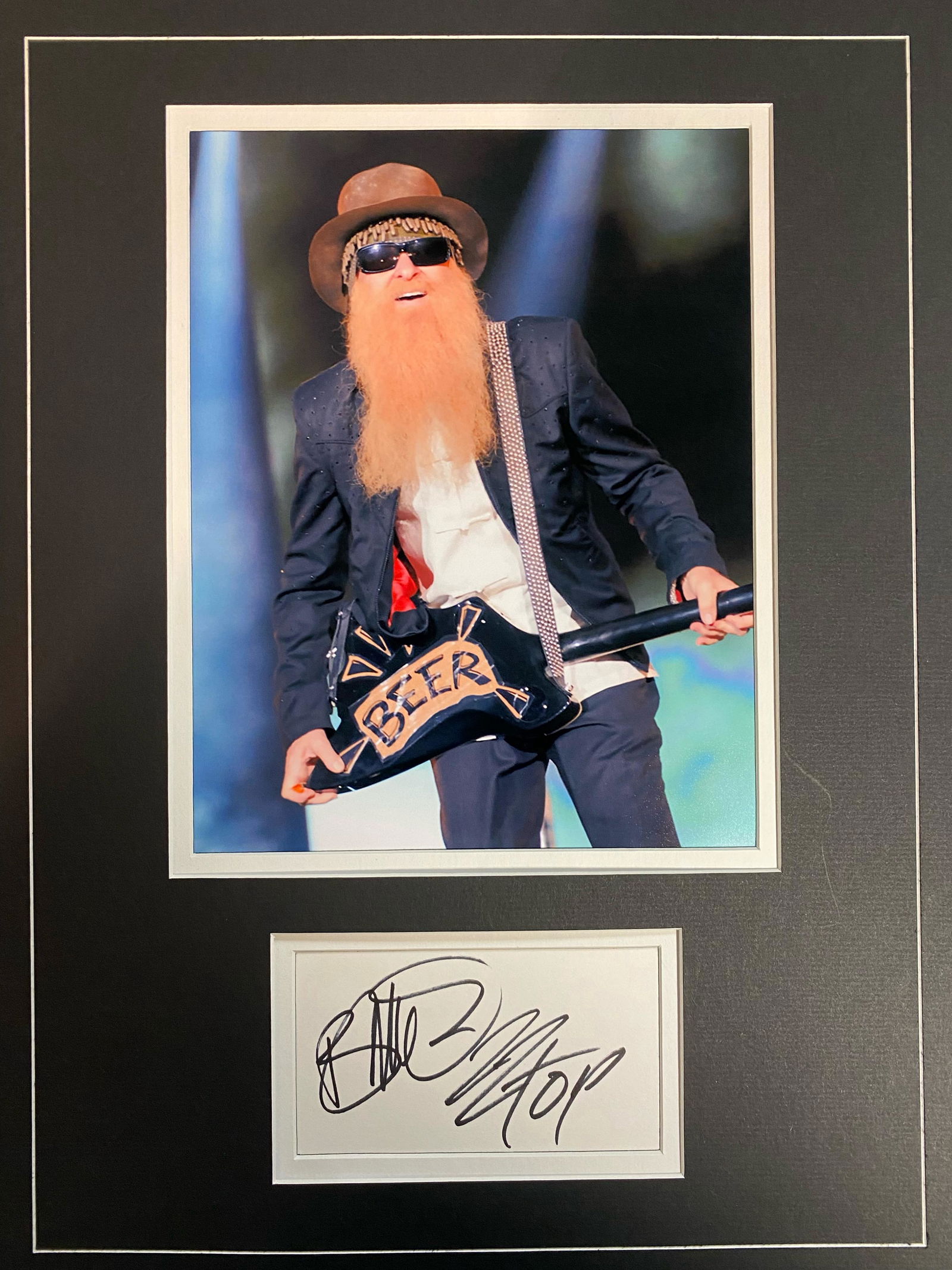 Billy Gibbons Autographed Display: Displays are not framed, and can be framed for a cost. Framed items will state they are framed in the name of the item. All signed items come with a COA. Ask any and all questions BEFORE bidding. Sign