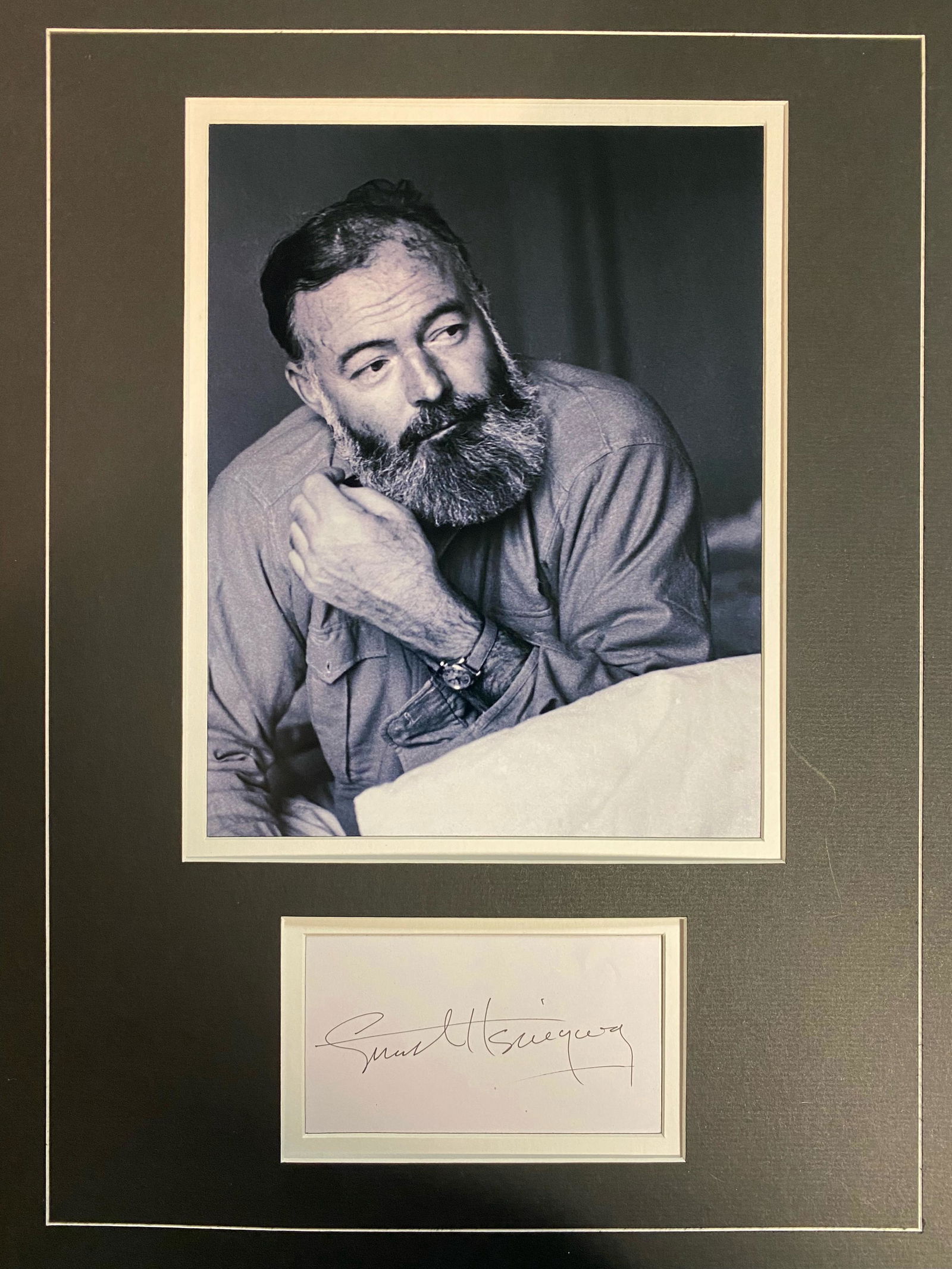 Ernest Hemmingway Autographed Display (1 of 1)