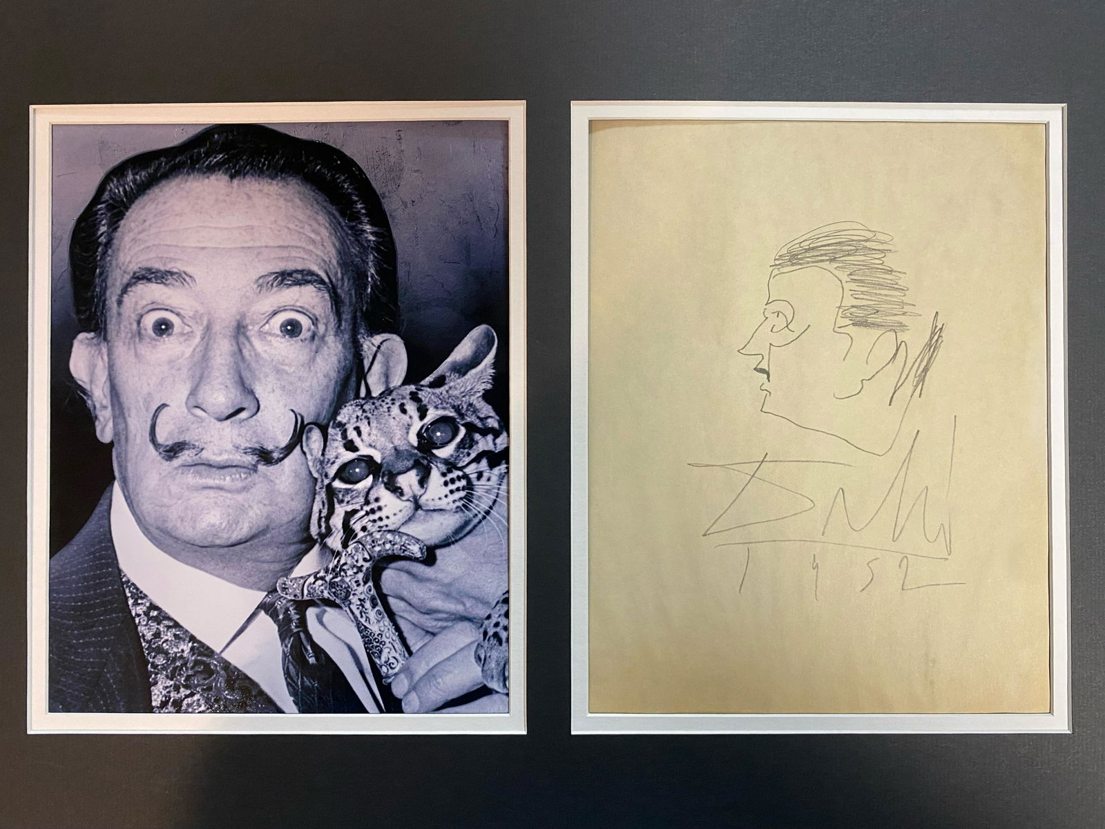 Dali Autographed Sketch Display (1 of 1)
