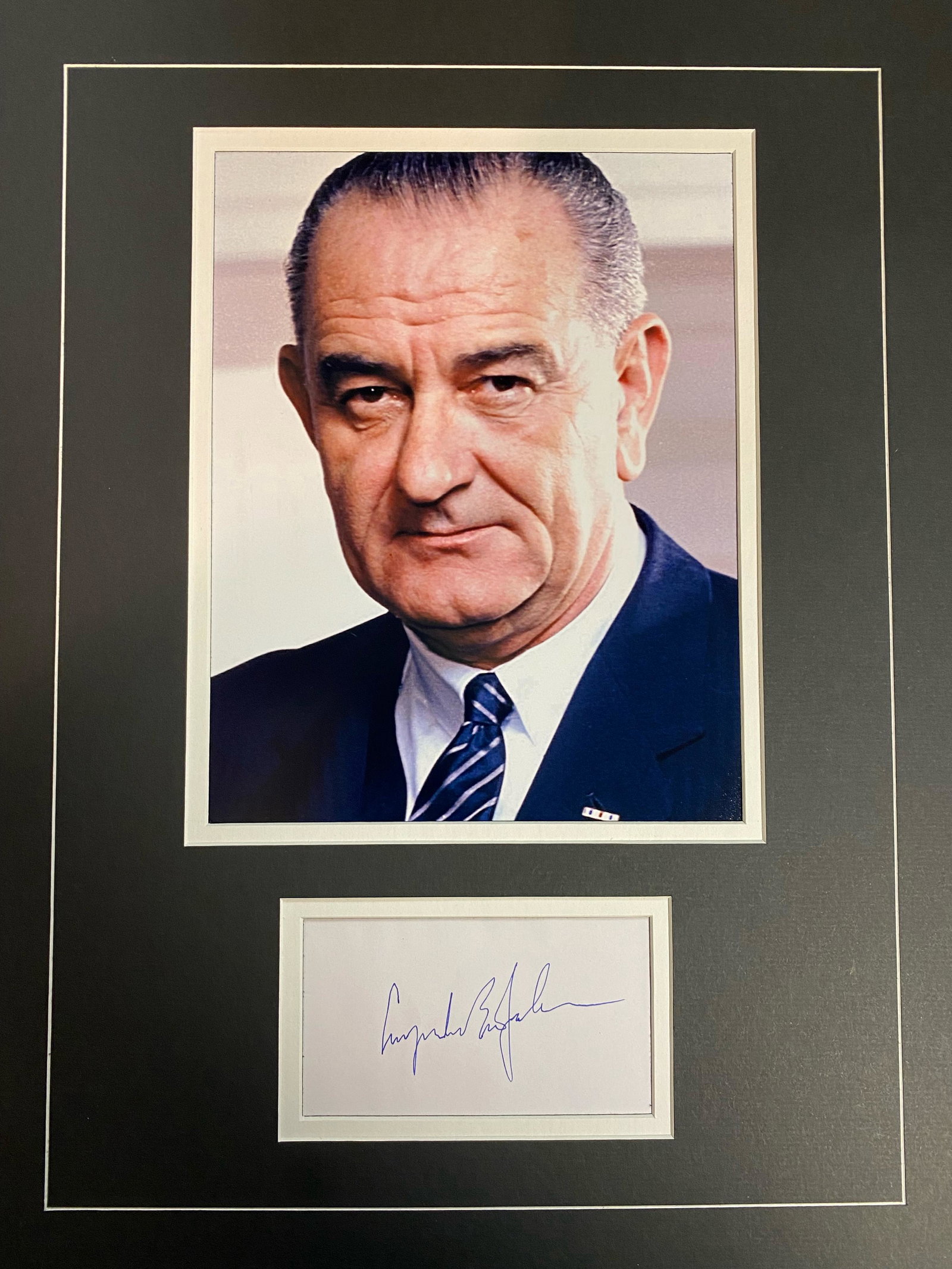 Lyndon B. Johnson Autographed Display (1 of 1)
