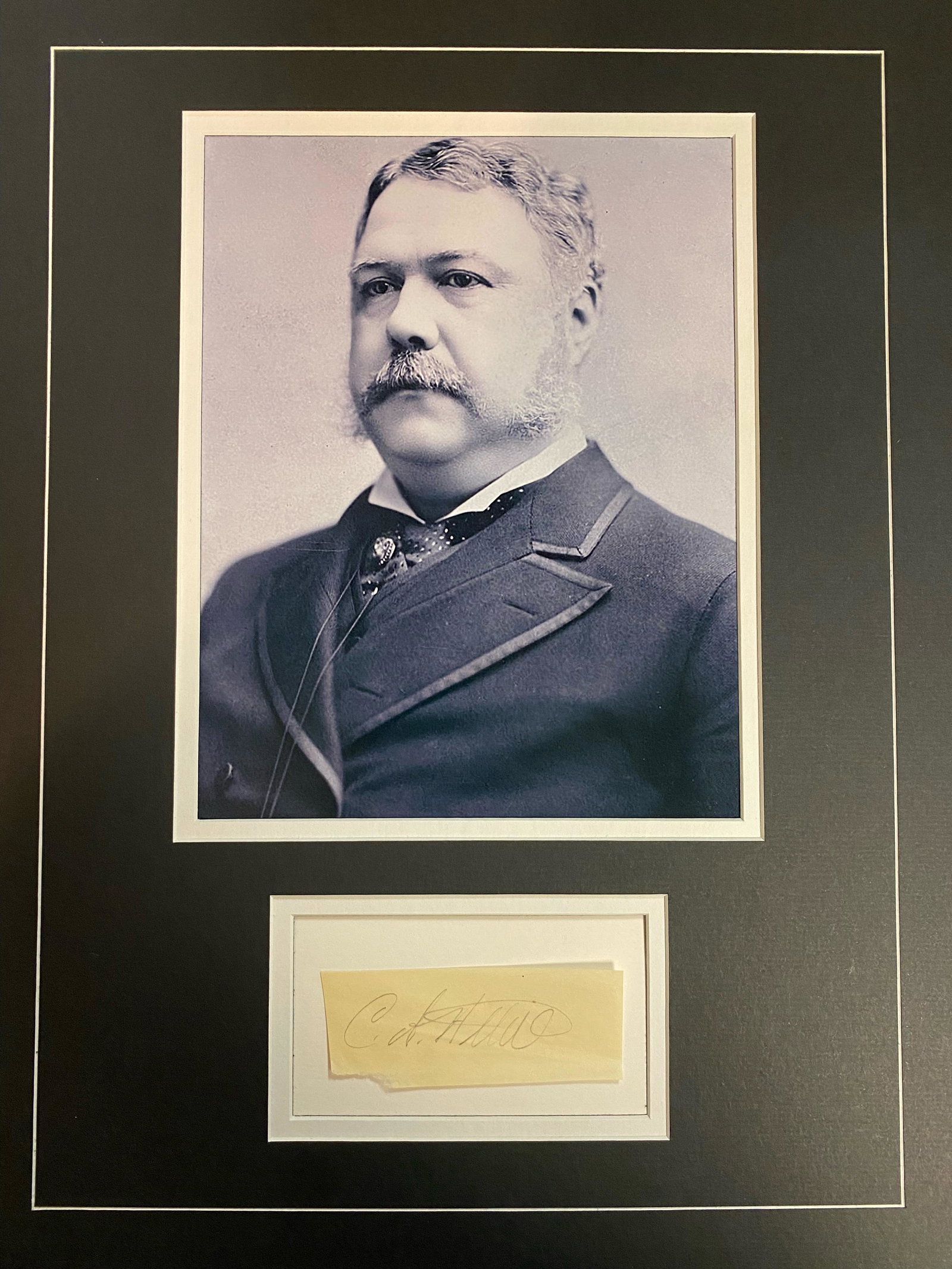 Chester Arthur Autographed Display (1 of 1)