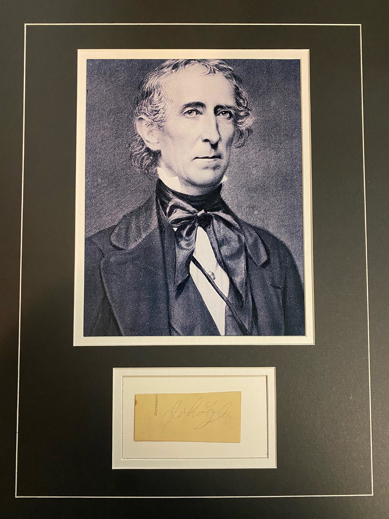 John Tyler Autographed Display (1 of 1)