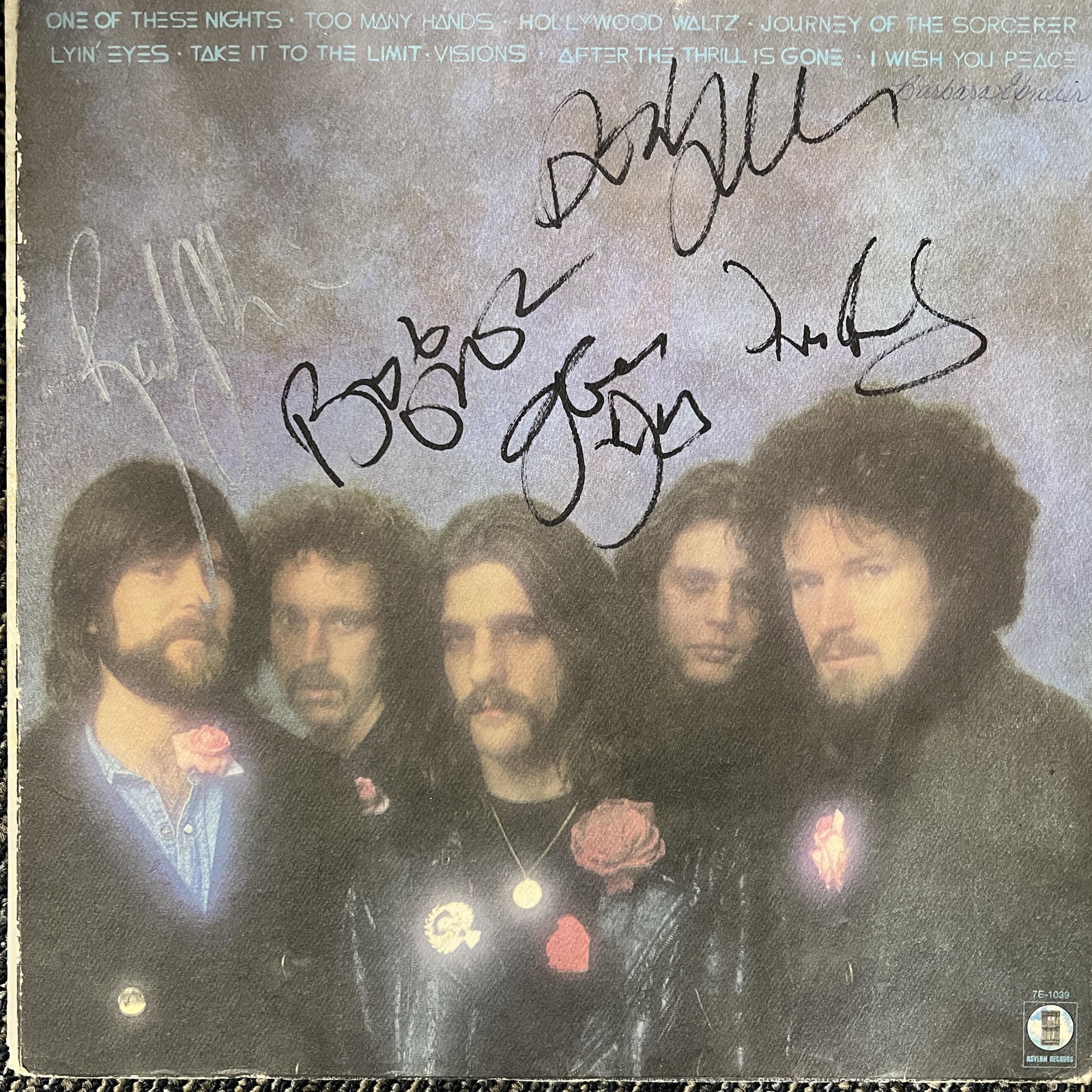 The Eagles AUTOGRAPHED Album DON DON BERNIE RANDY GLEN: Displays are not framed, and can be framed for a cost. Framed items will state they are framed in the name of the item. All signed items come with a COA. Ask any and all questions BEFORE bidding. Sign