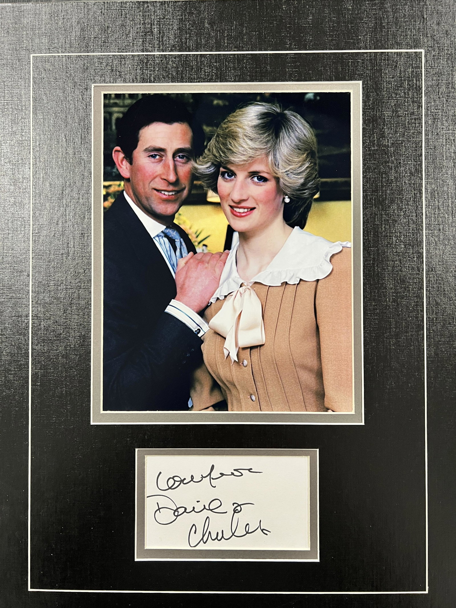 Prince Charles Princess Diana Autographed Display (1 of 1)