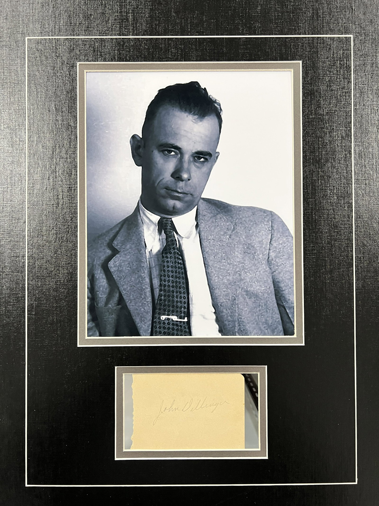 John Dillinger Autographed Display (1 of 1)