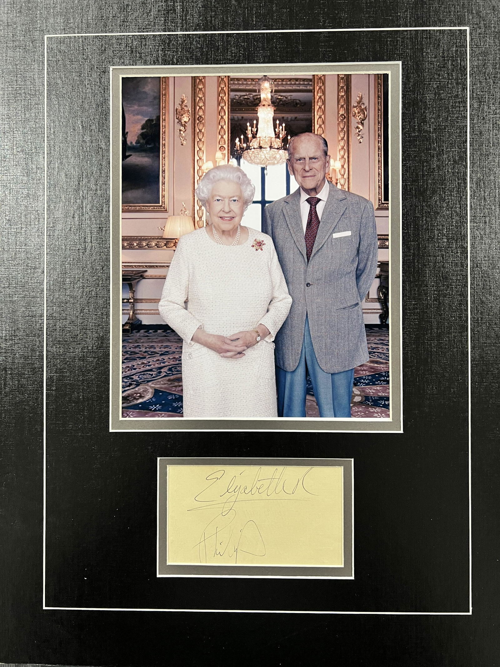Queen Elizabeth Prince Philip Autographed Display (1 of 1)