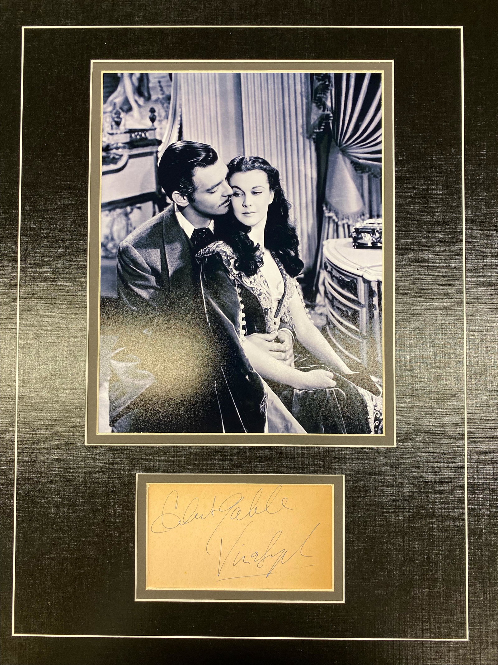 Clark Gable Vivian Leigh Autographed Display (1 of 1)