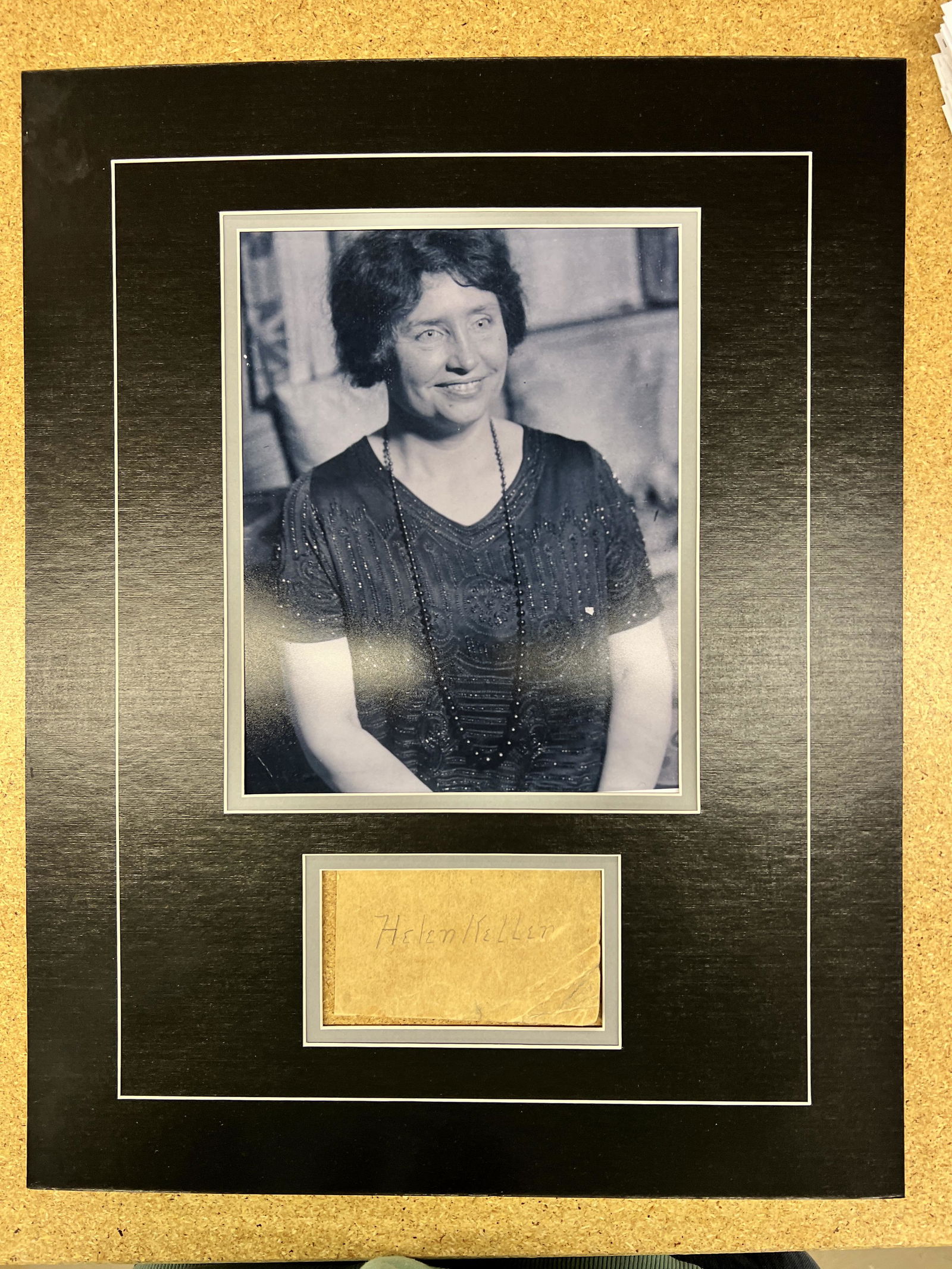 Helen Keller Autographed Display (1 of 1)