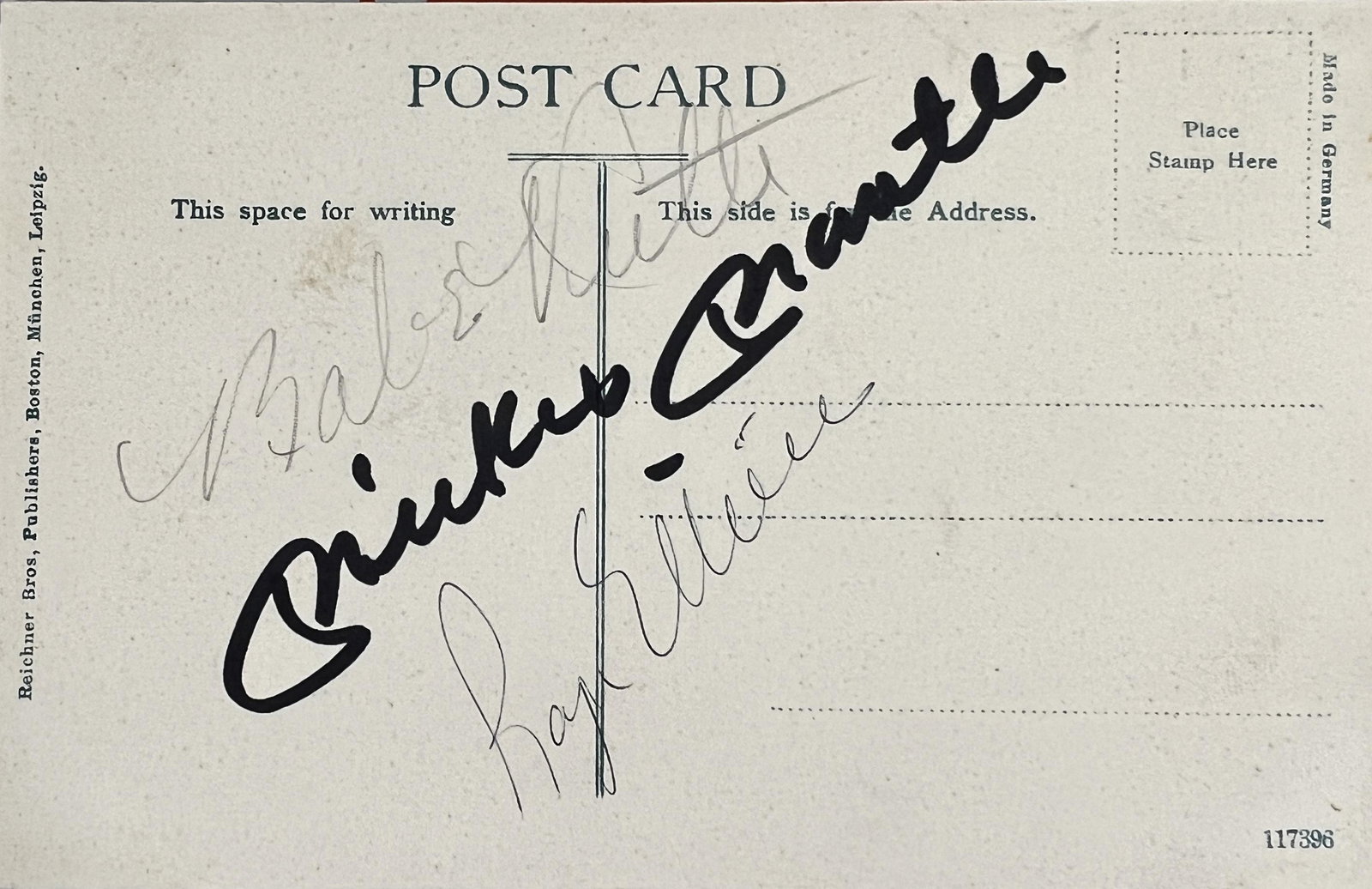 Babe Ruth Mickey MANTLE Maris Autographed Post Card (1 of 1)