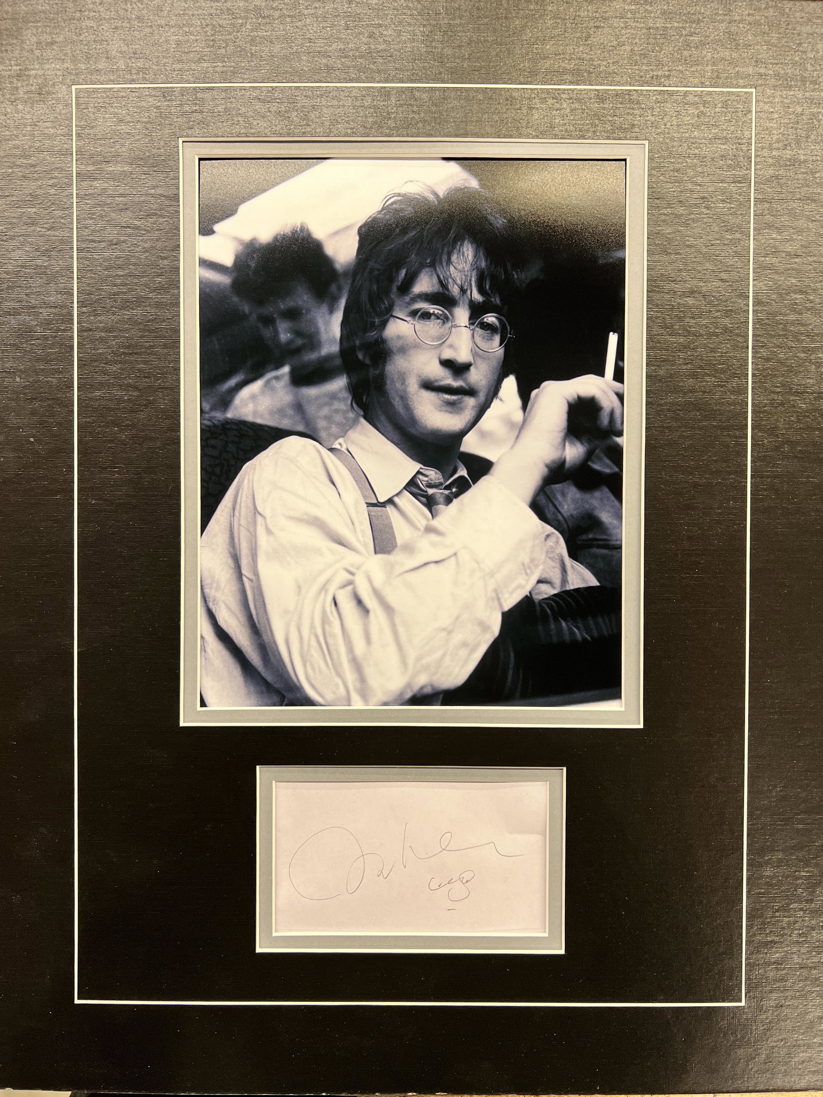 John Lennon Autographed Display (1 of 1)