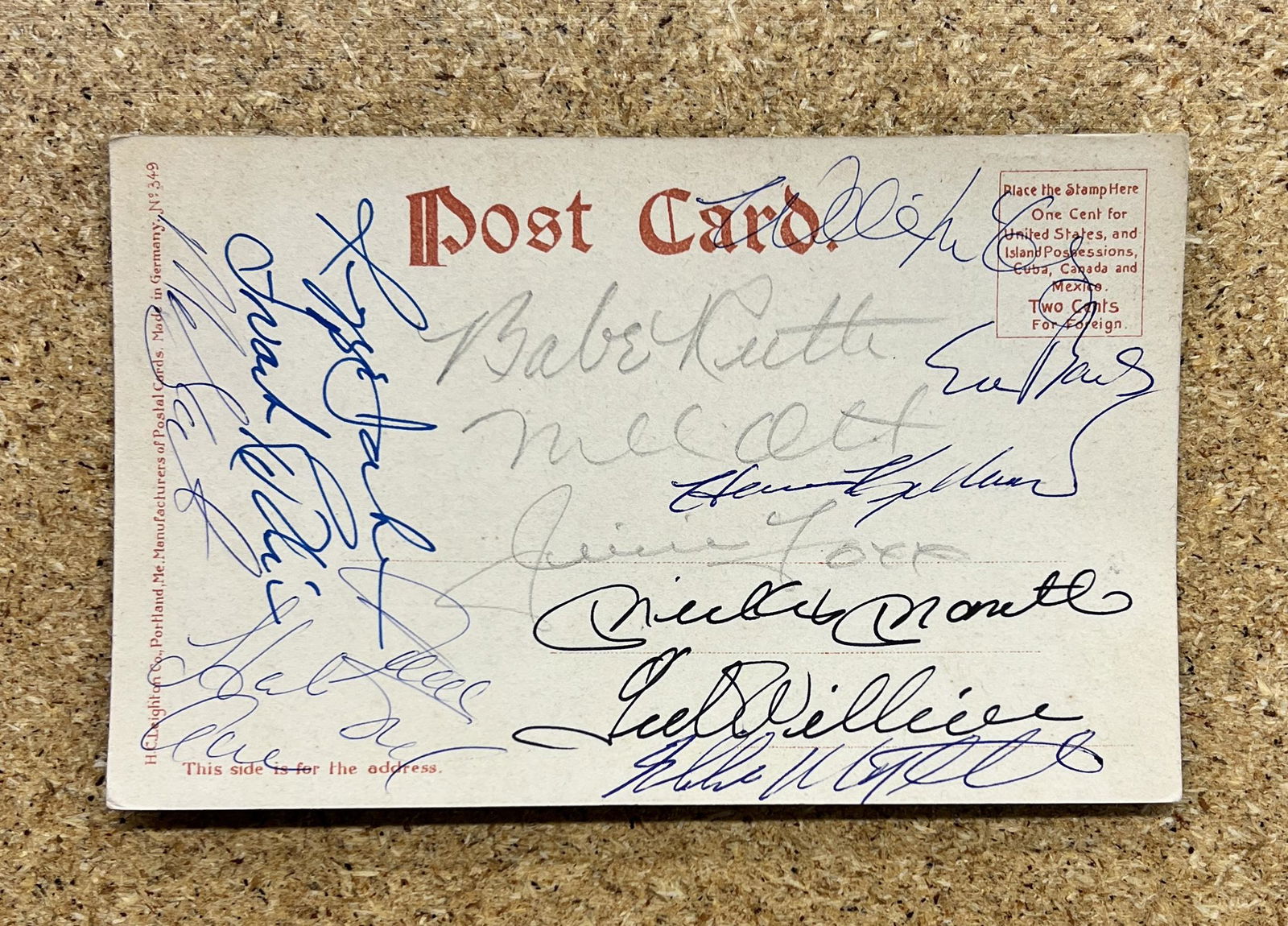 500 HOME RUN CLUB Autographed Postcard Ruth to Williams (1 of 1)
