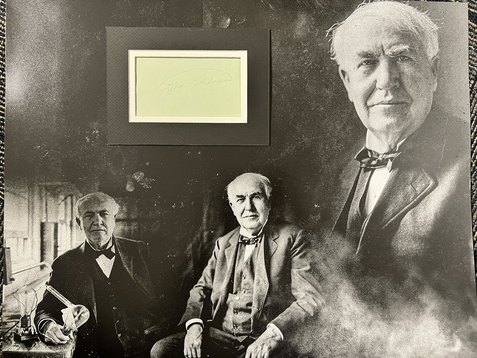Thomas Edison Autographed Display (1 of 1)