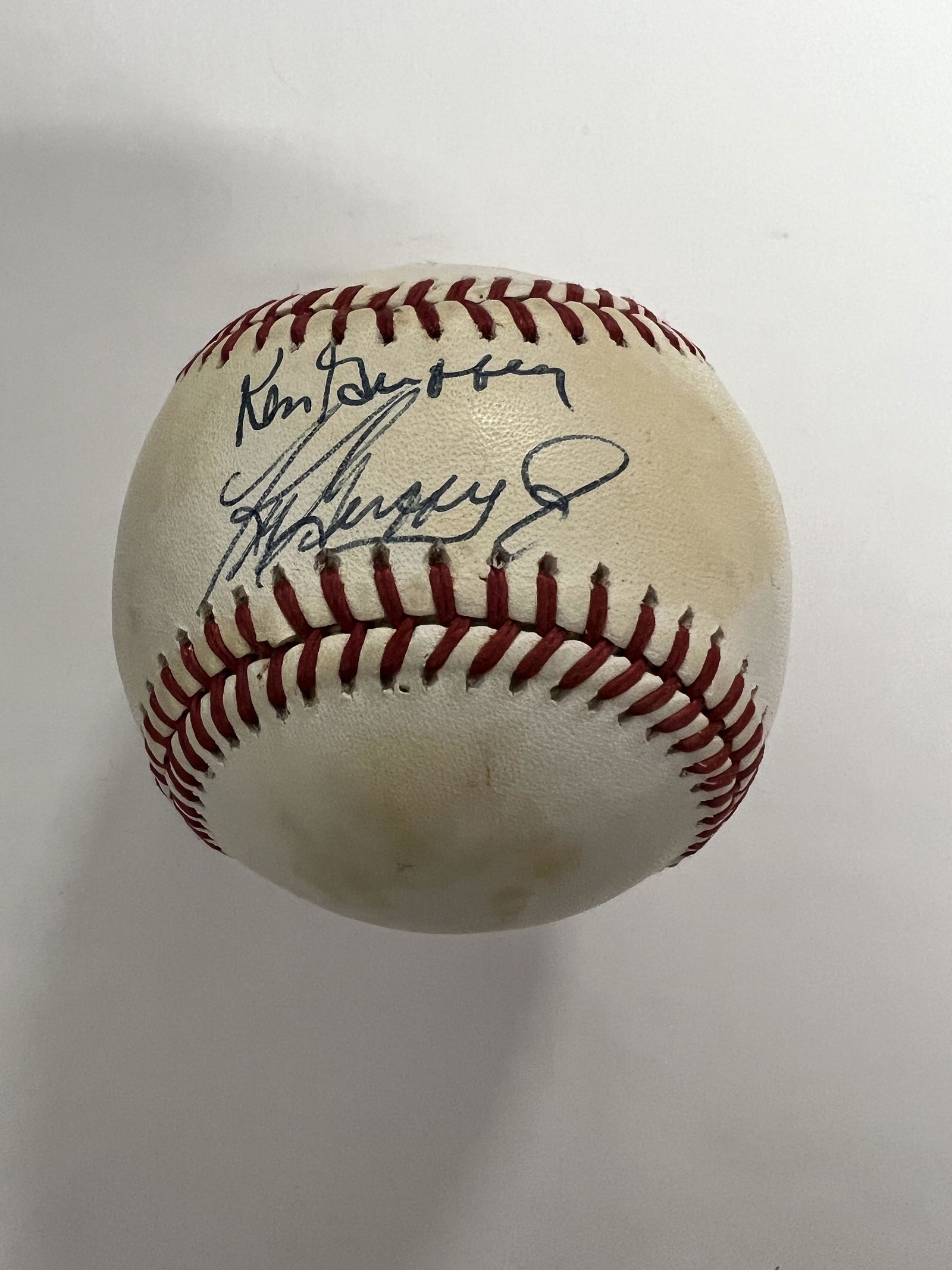 Ken Griffey Jr and Sr Autographed Baseball (1 of 1)