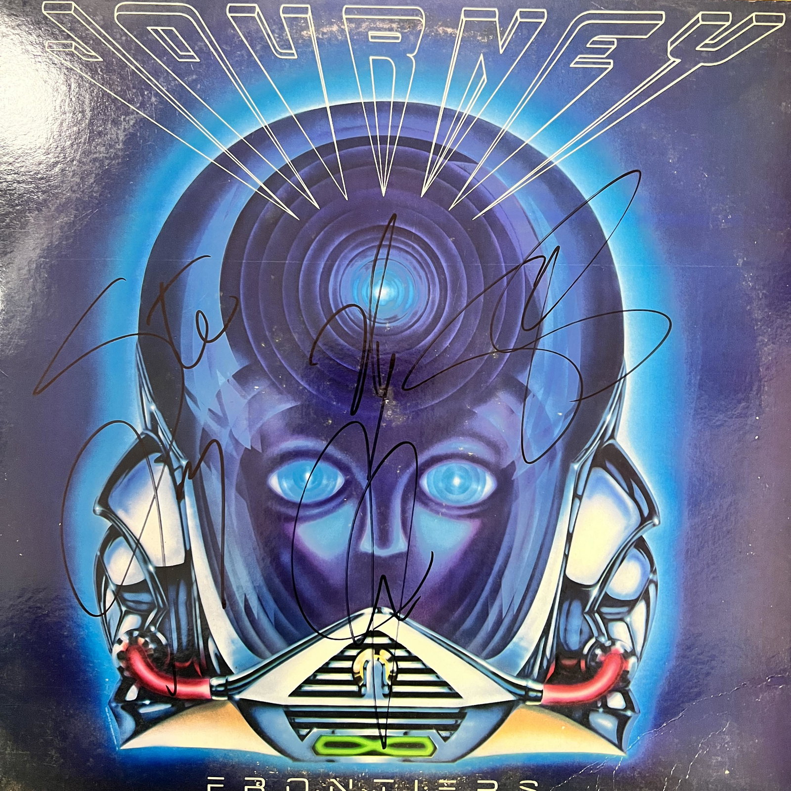 Journey Autographed Album Steve Neil Jon Steve: Displays are not framed, and can be framed for a cost. Any item that needs framing will take 2-3 weeks. Framed items will state they are framed in the name of the item. All signed items come with a CO