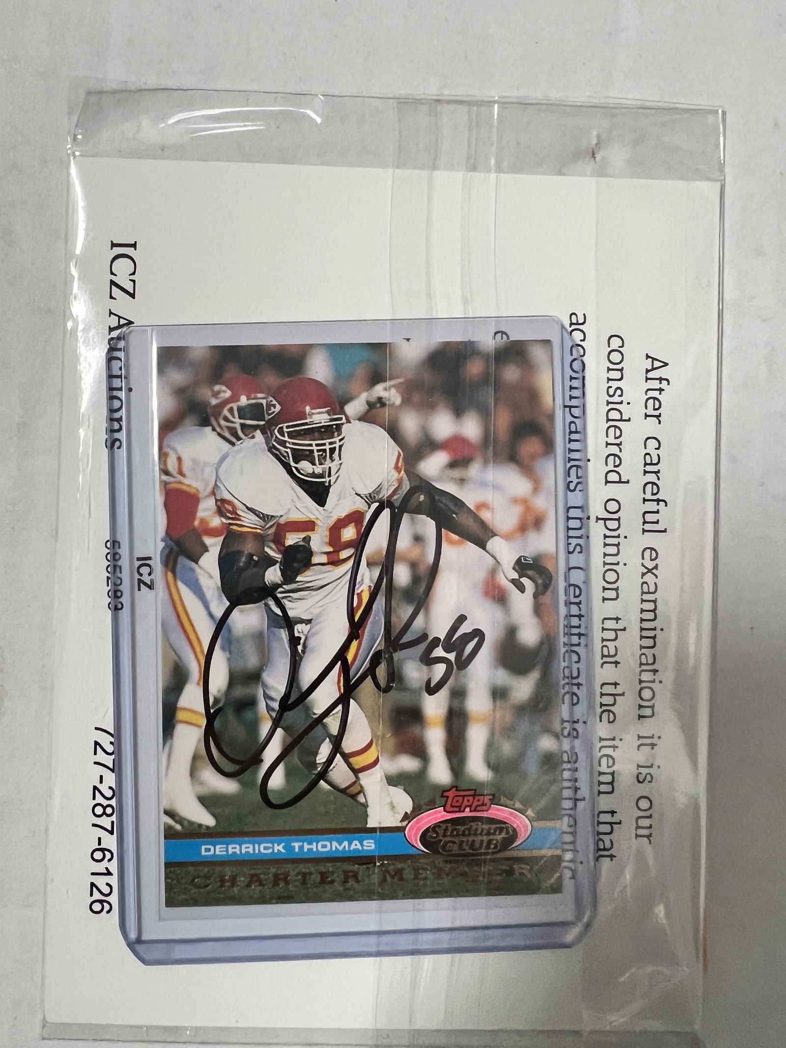Derrick Thomas Autographed Card (1 of 1)