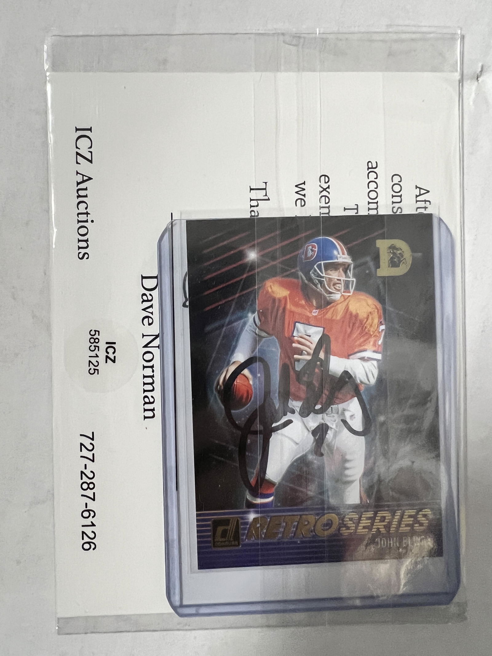 John Elway Autographed Card (1 of 1)