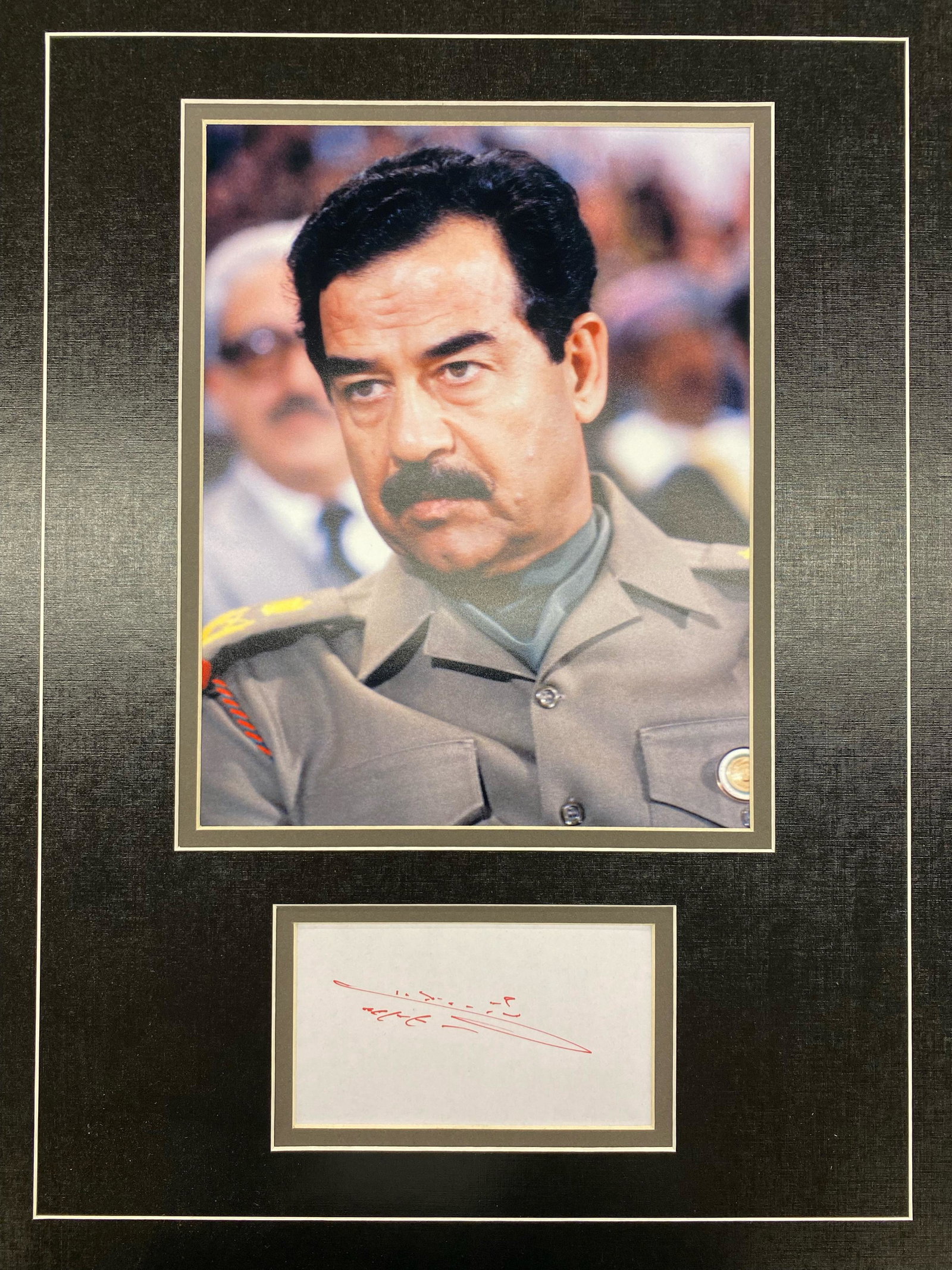 Saddam Hussein Autographed Display (1 of 1)