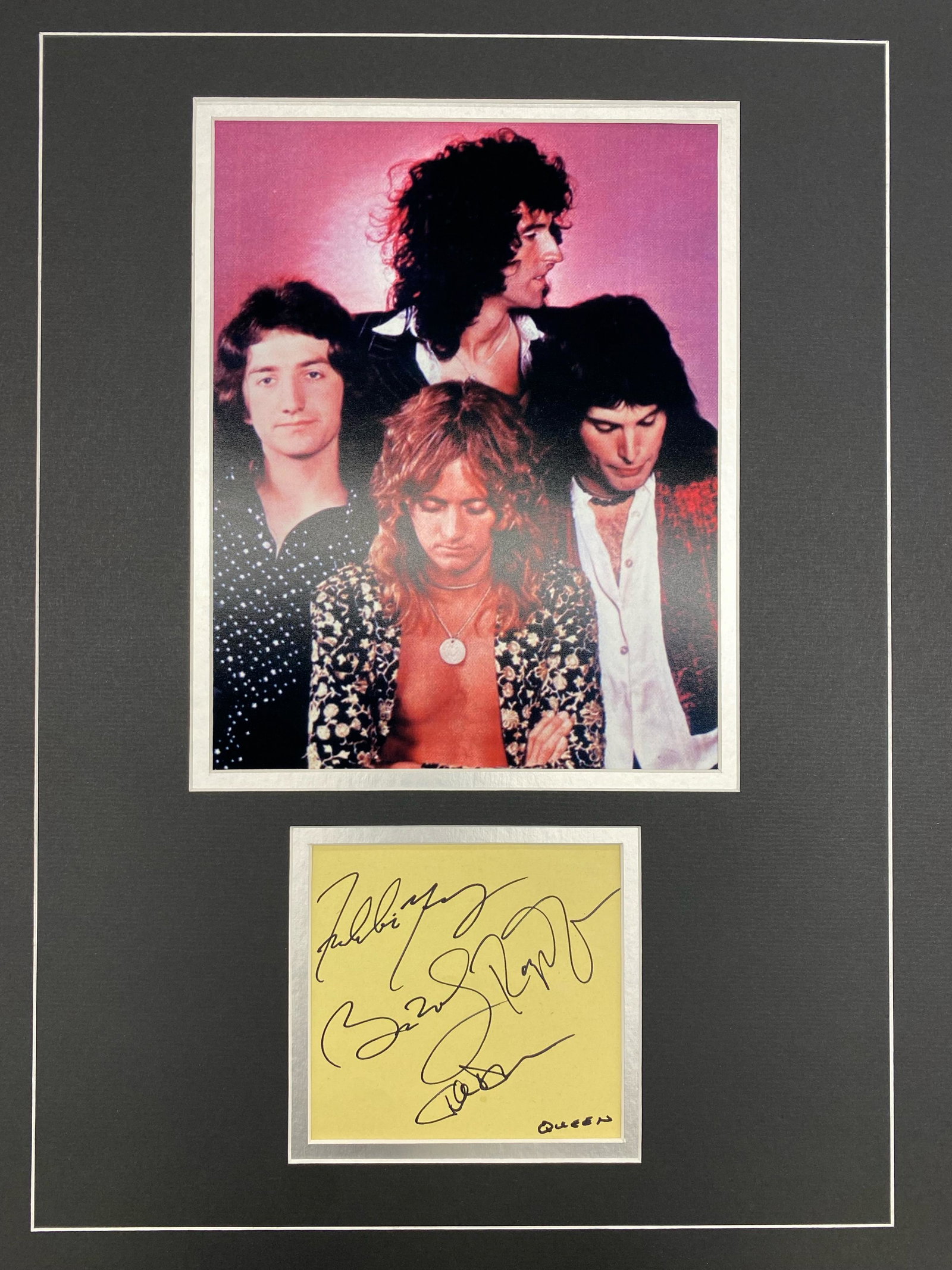 Queen Autographed Display All 4 (1 of 1)