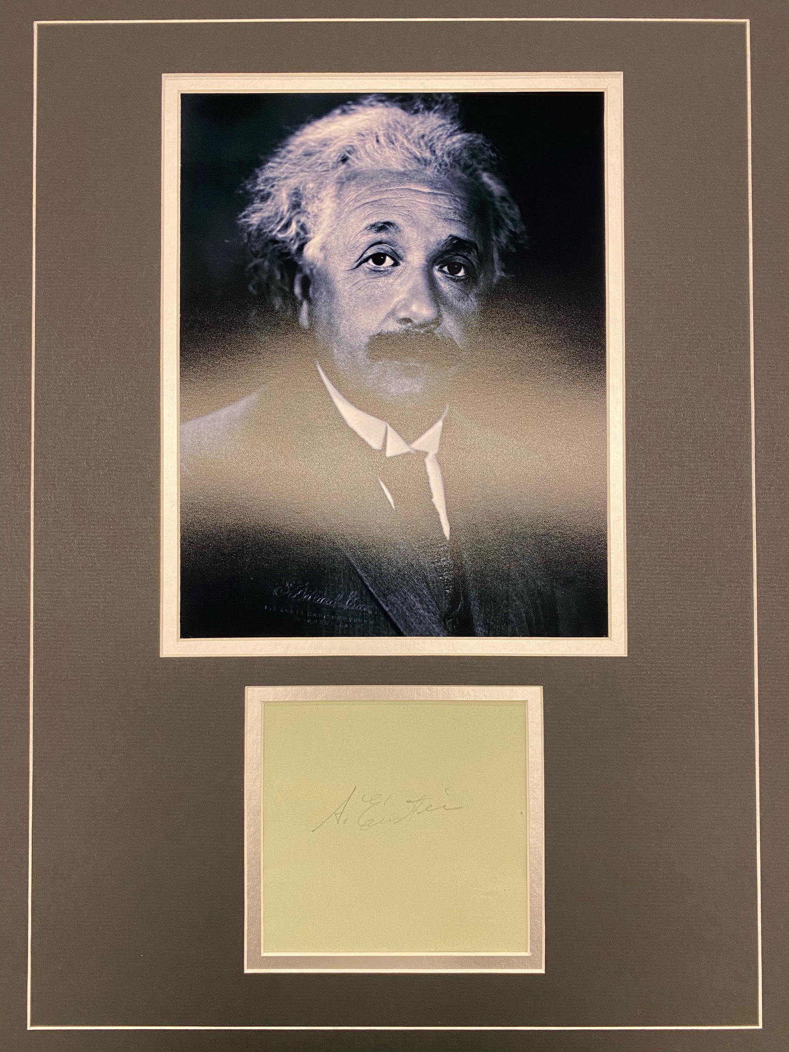 Albert Einstein Autographed Display (1 of 1)