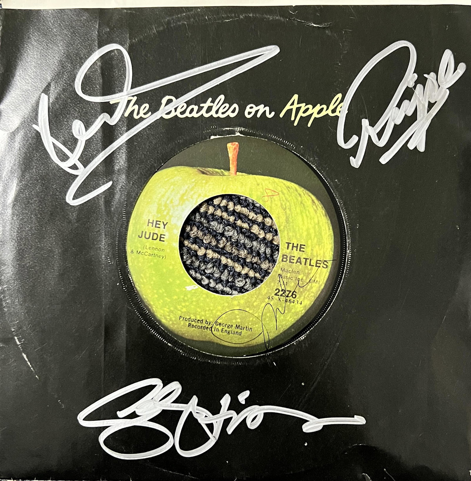 The Beatles Autographed Album 7" Single All 4 (1 of 1)