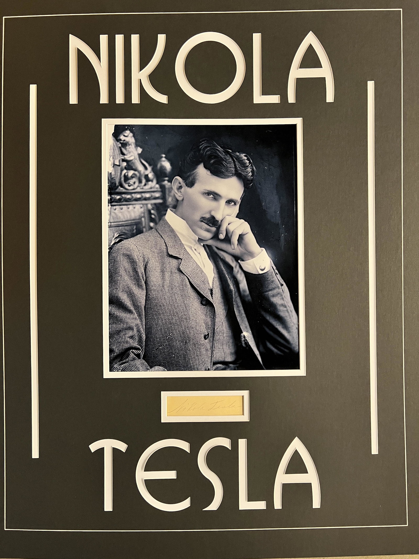 Nikola Tesla Autographed Display (1 of 1)